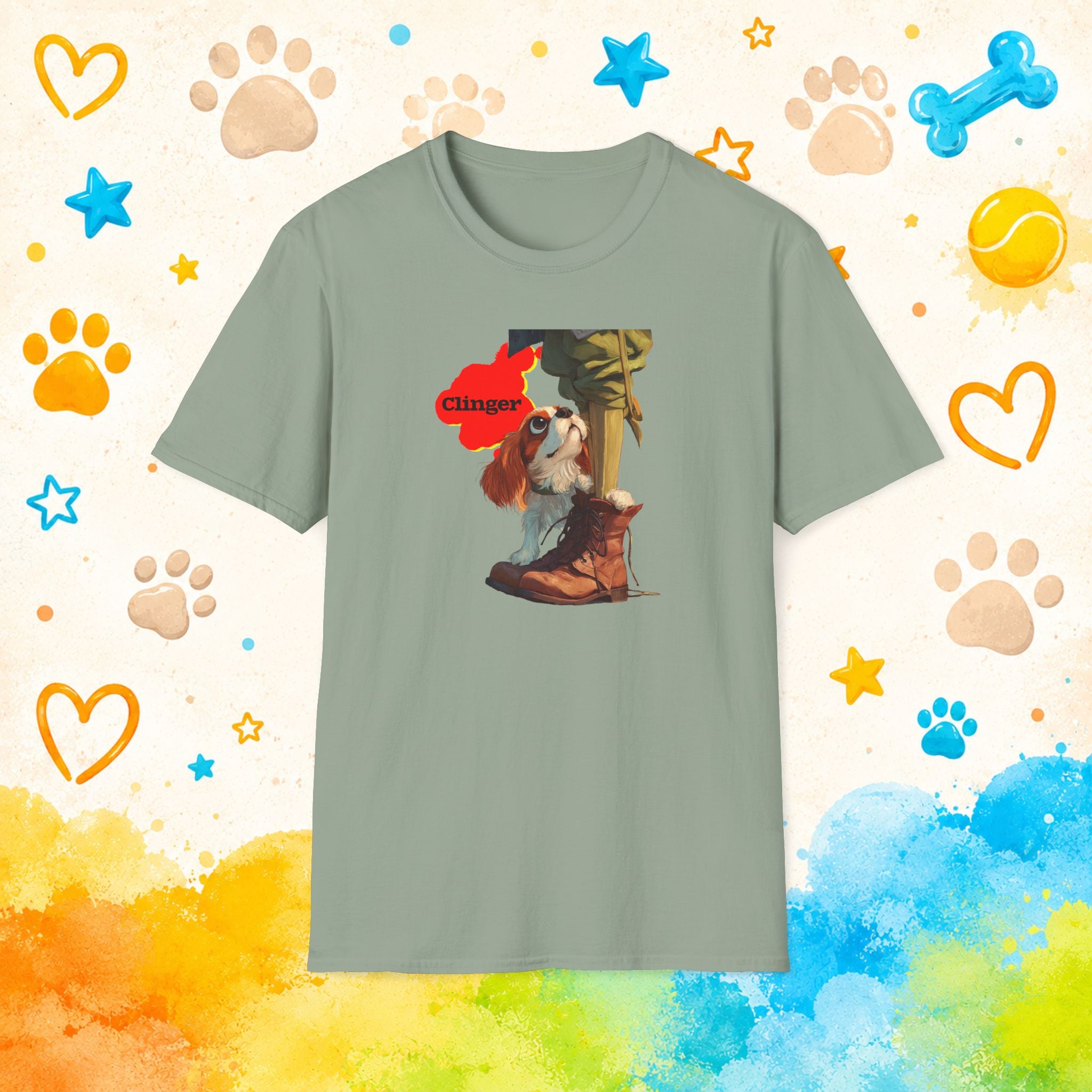 Clinger Cavalier King Charles Spaniel T-Shirt – Velcro Dog Life Funny Pet Lover Tee