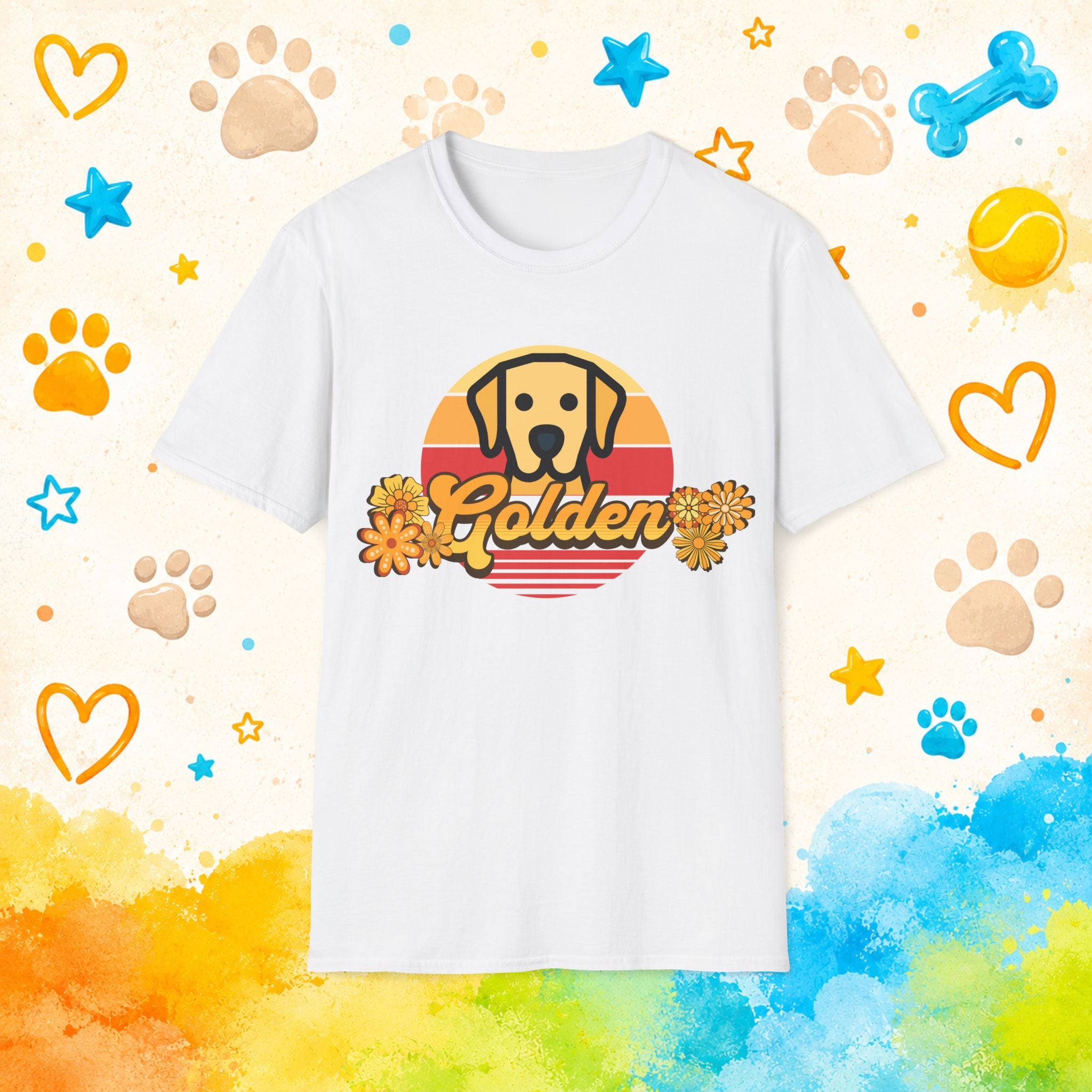 Golden Retriever Vintage Sunset T-Shirt