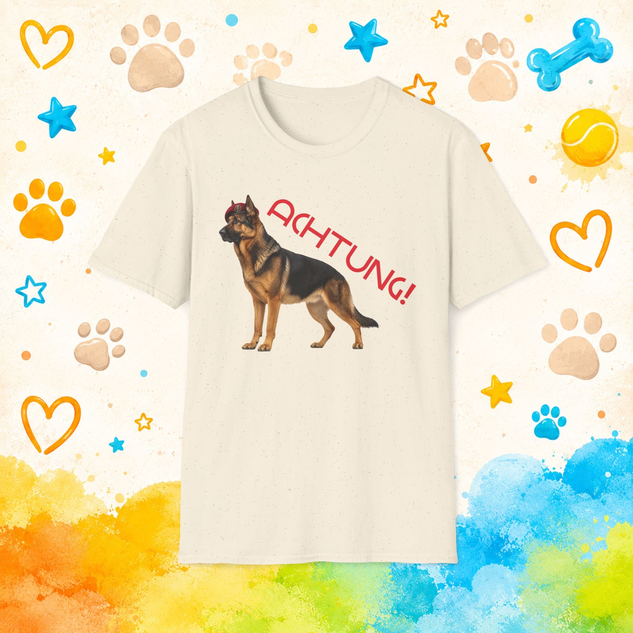 German Shepherd Achtung! T-Shirt — Police K9 Guard Dog Tee