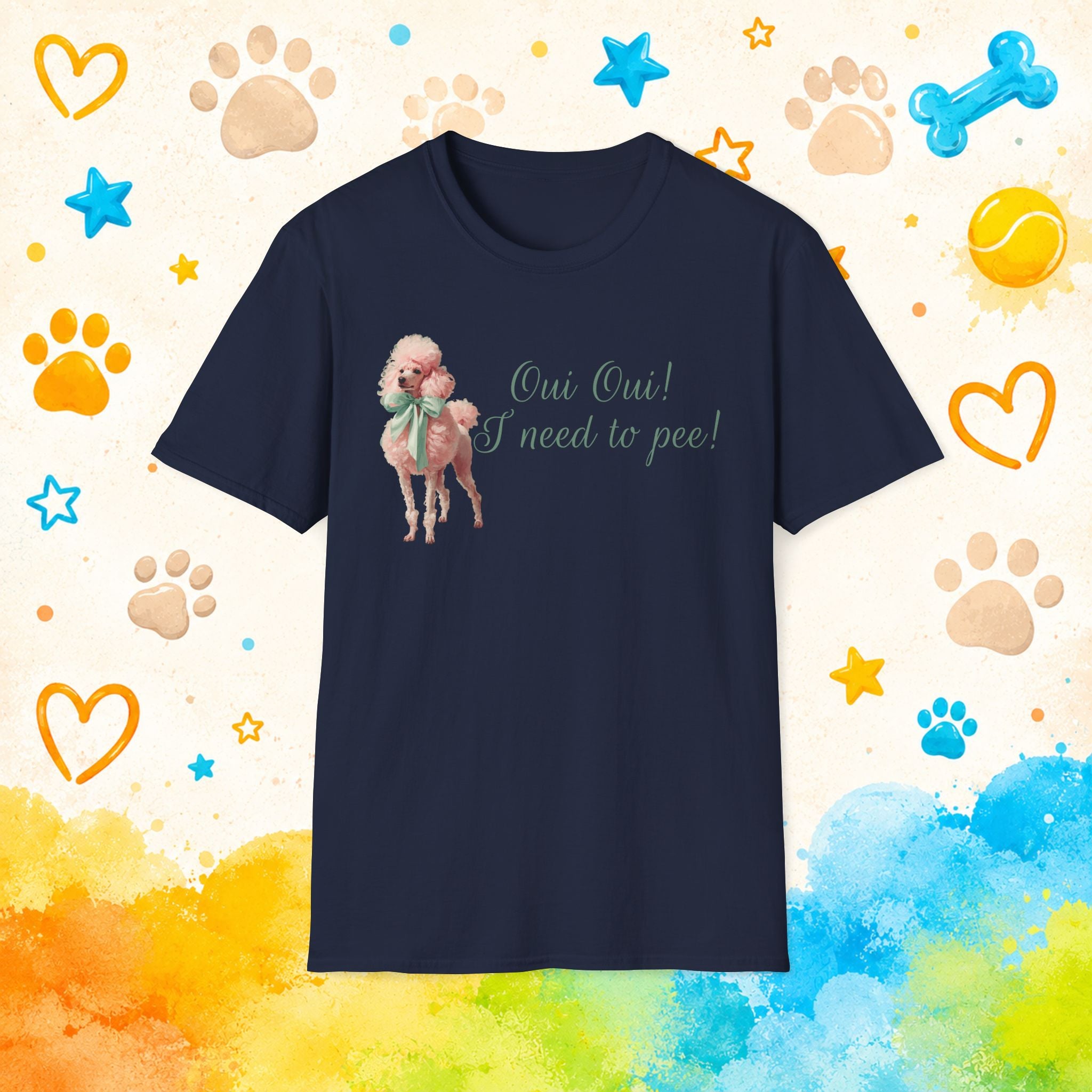 Poodle "Oui Oui! I Need to Pee!" Funny T-shirt