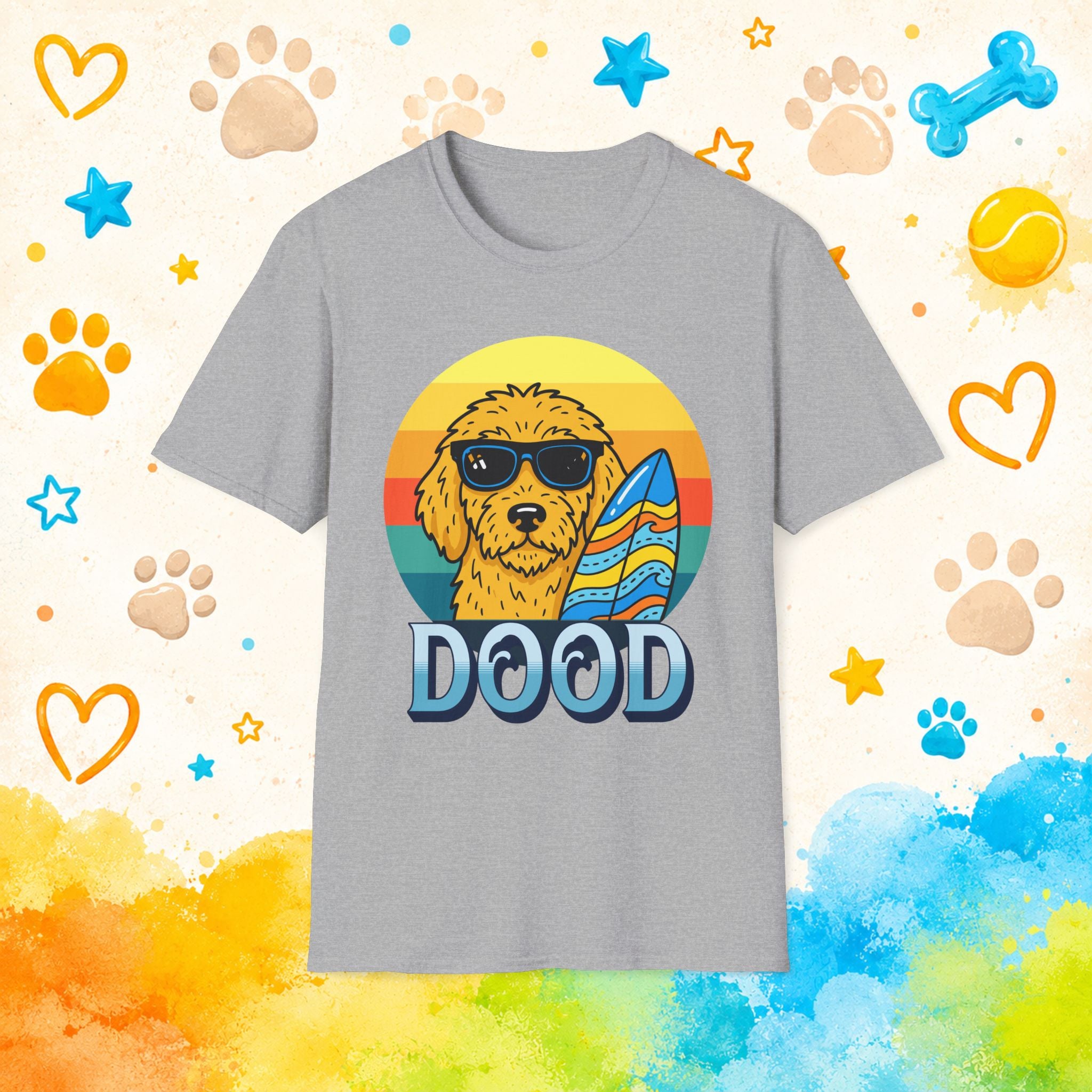 Goldendoodle Surfing Dood Funny T-Shirt