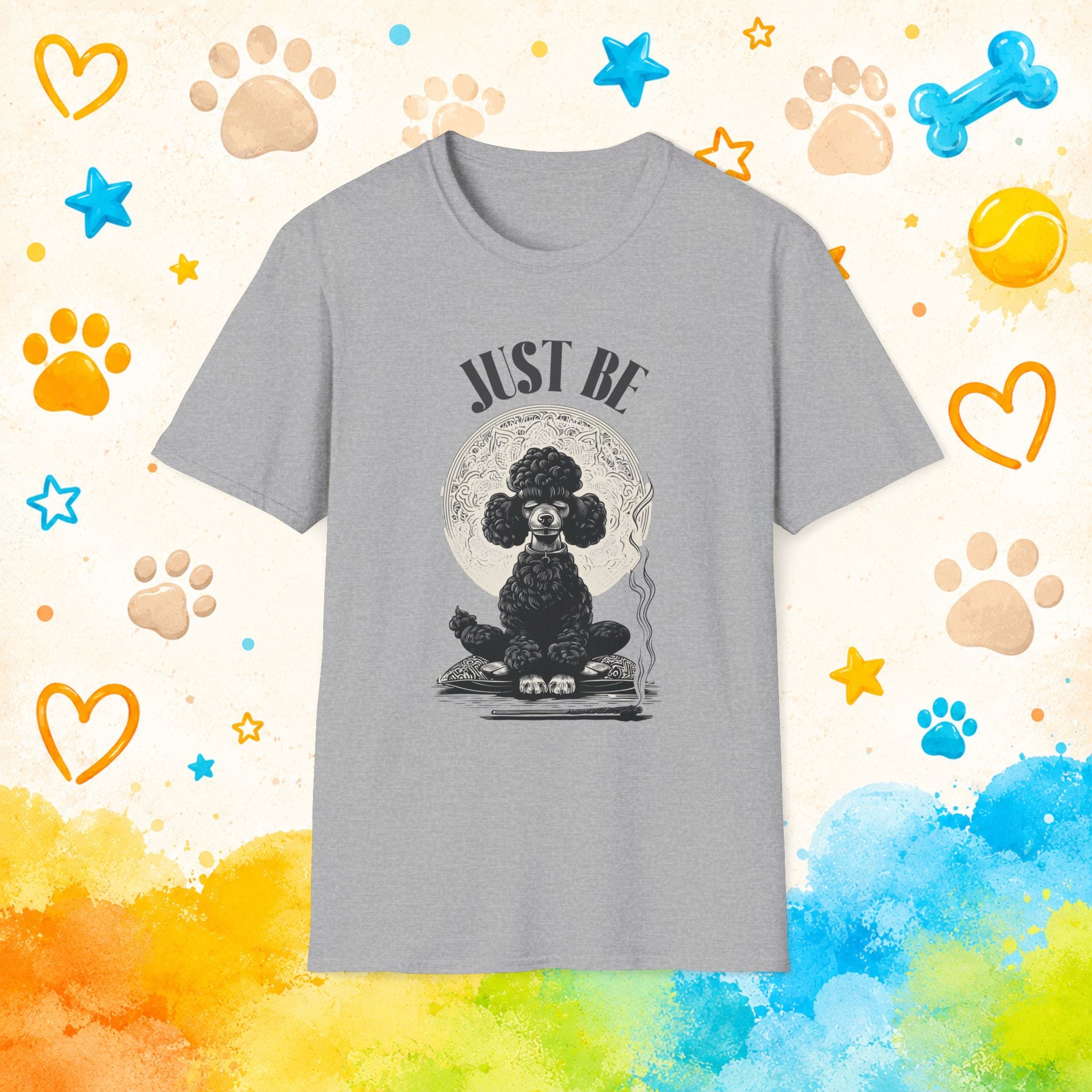 Just Be – Meditating Black Poodle Zen Graphic Design