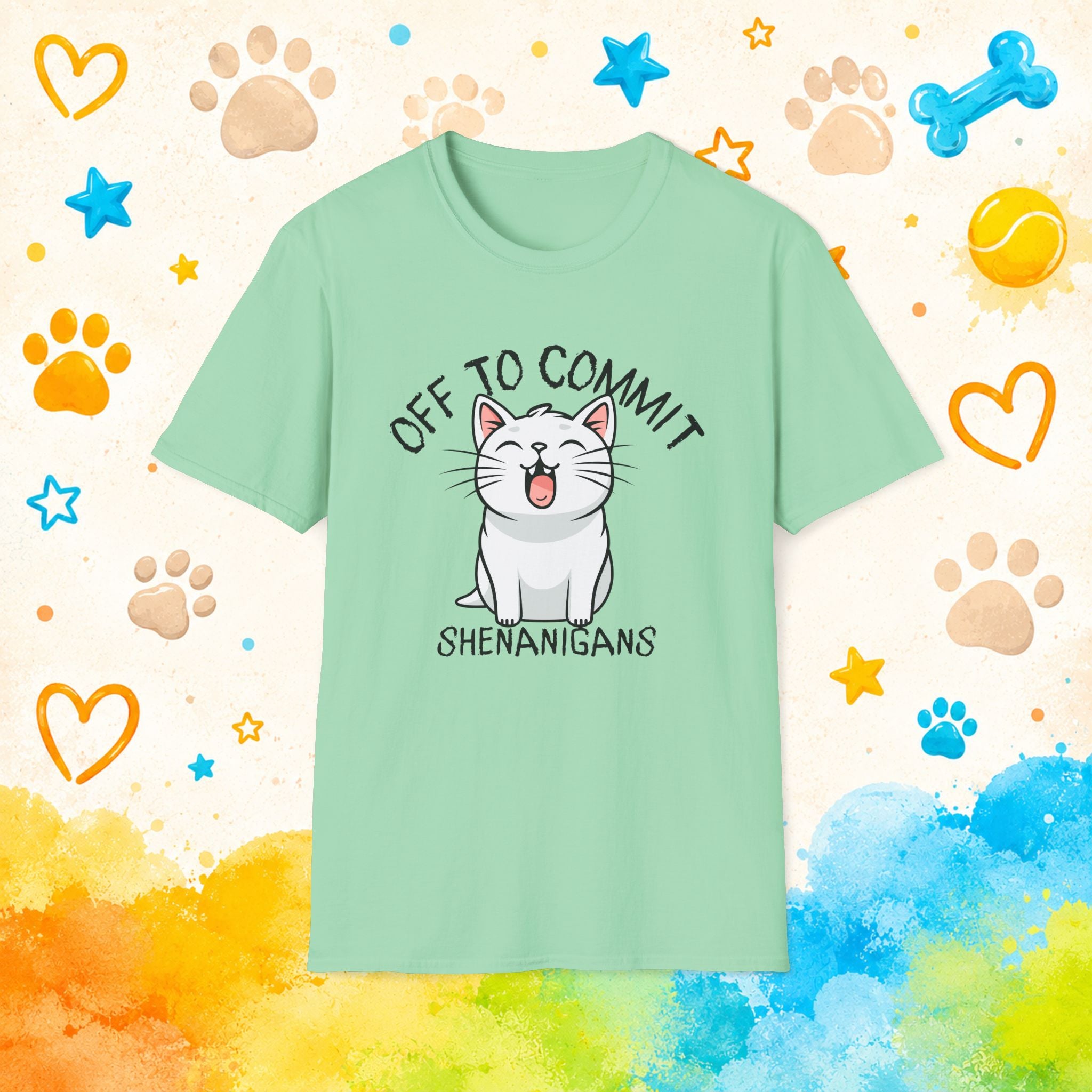 Off to Commit Shenanigans Cat T-Shirt