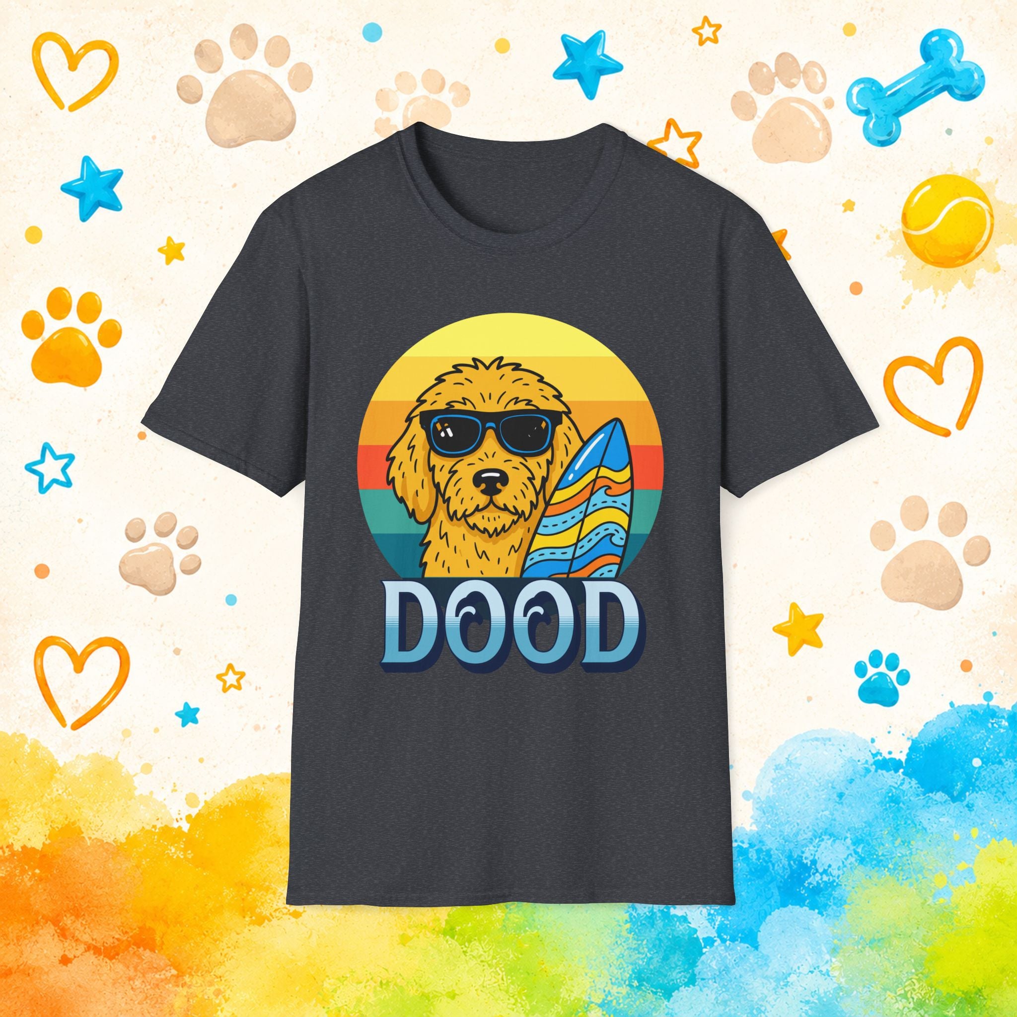 Goldendoodle Surfing Dood Funny T-Shirt