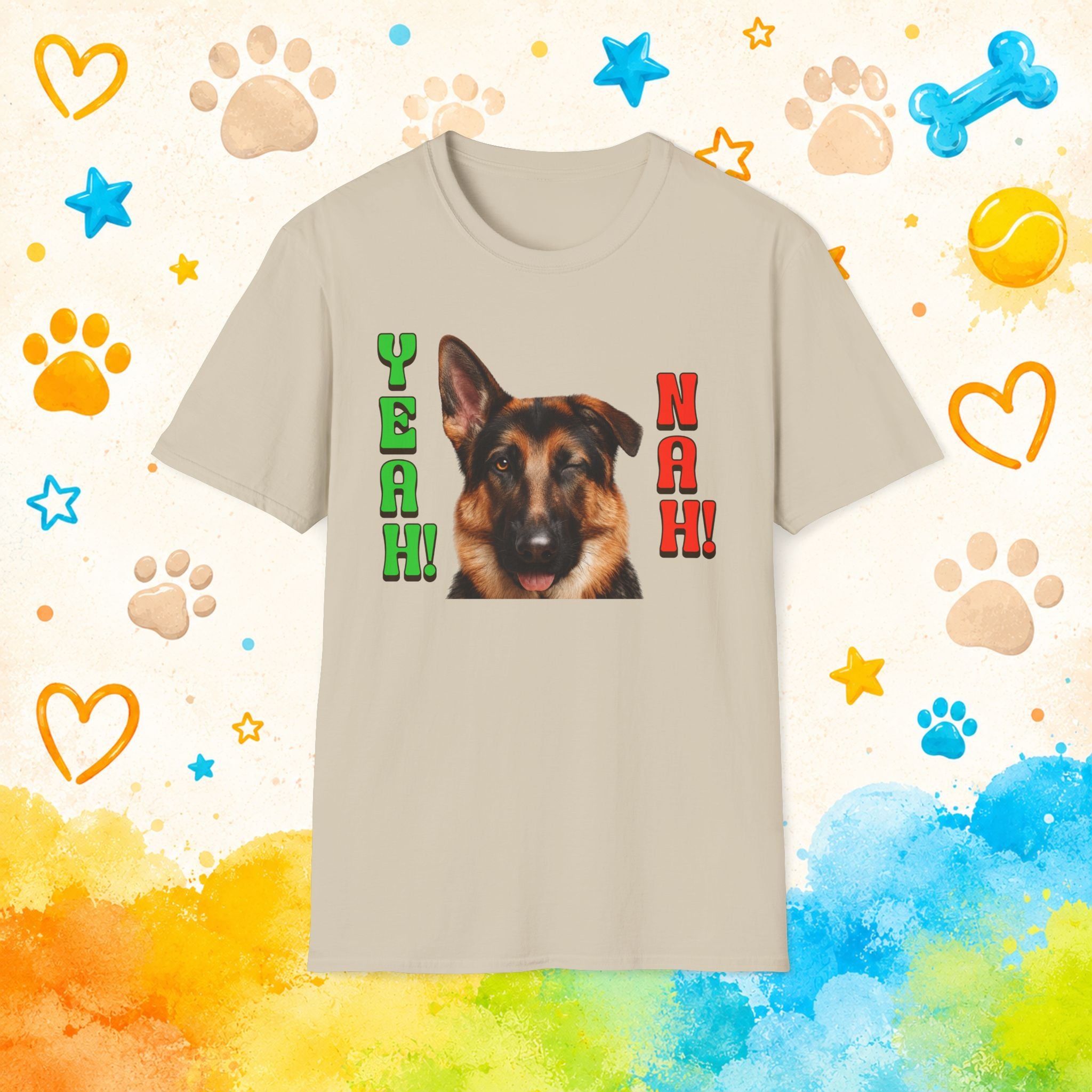 German Shepherd 'Yeah! Nah' Graphic T-Shirt
