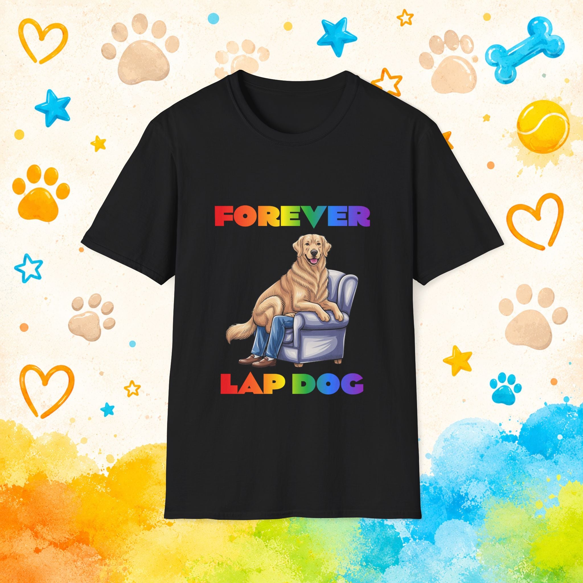 Golden Retriever "Forever Lap Dog" Funny T-Shirt