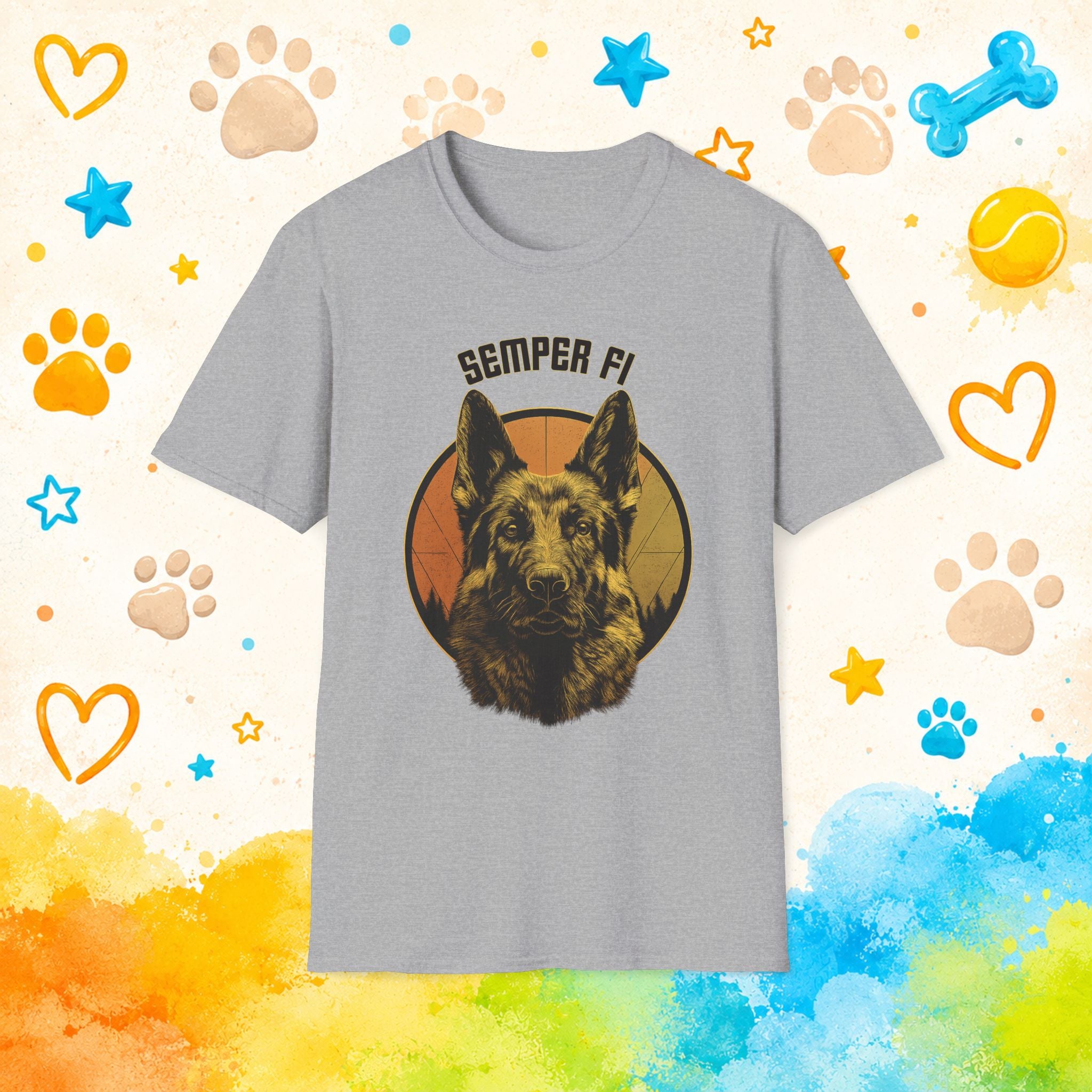 German Shepherd Semper Fi T-Shirt — Military K9 Tribute Tee