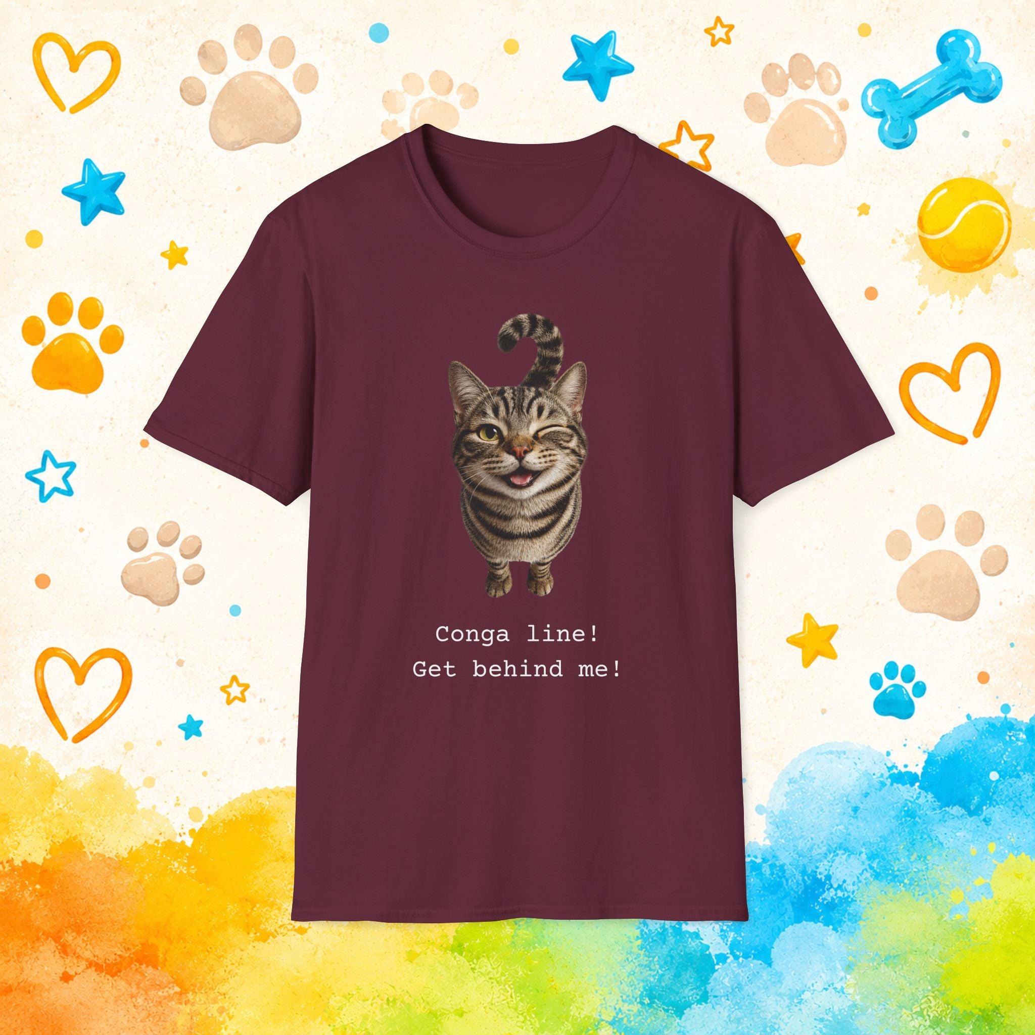 Cat Conga Line Funny T-shirt