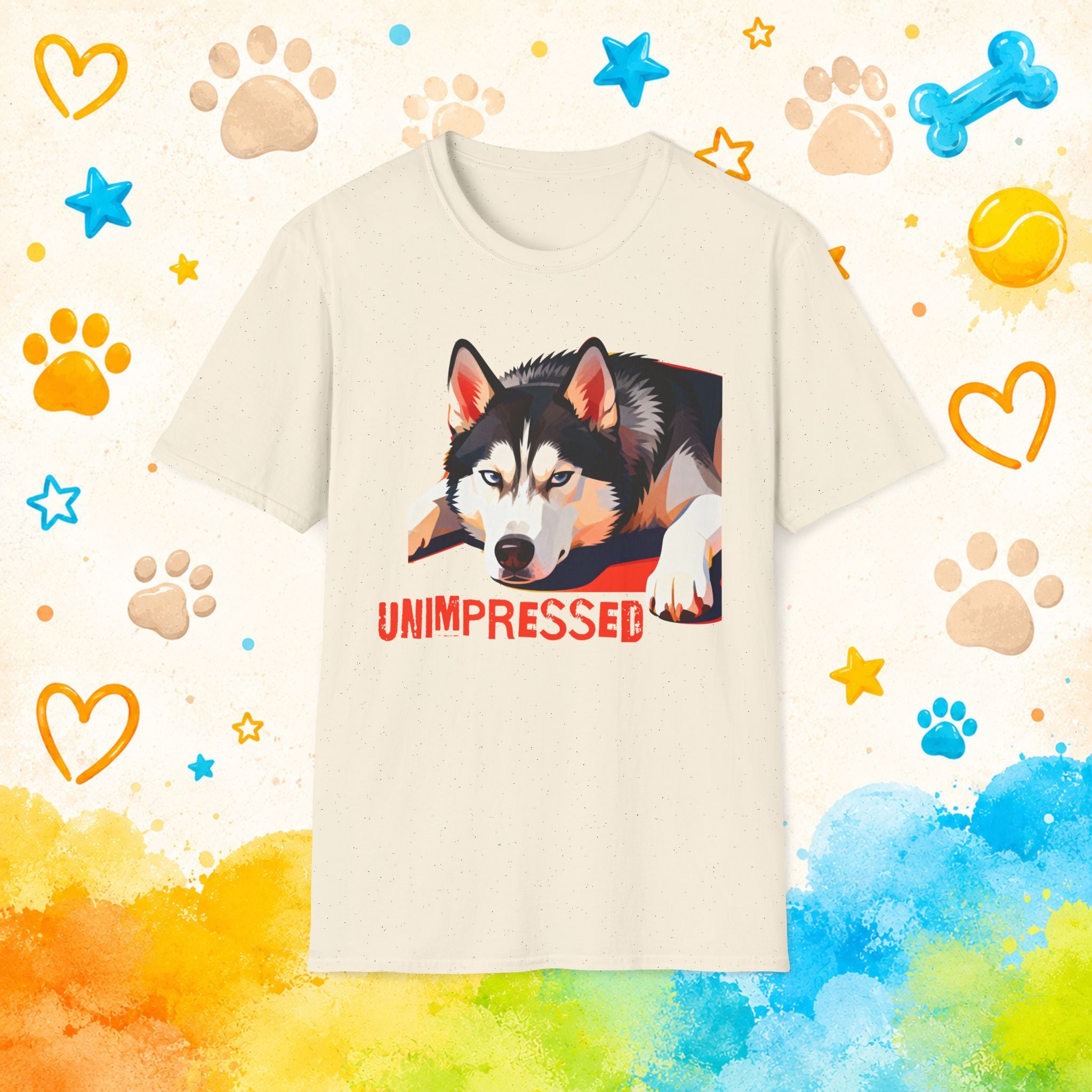 Unimpressed | Funny Siberian Husky T-Shirt | Judgmental Husky Graphic Tee for Dog Lovers
