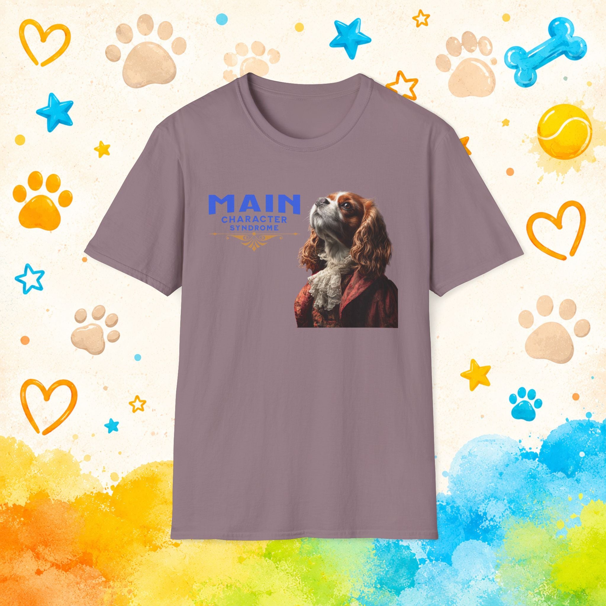 Cavalier King Charles Main Character Syndrome Funny Dog T-Shirt