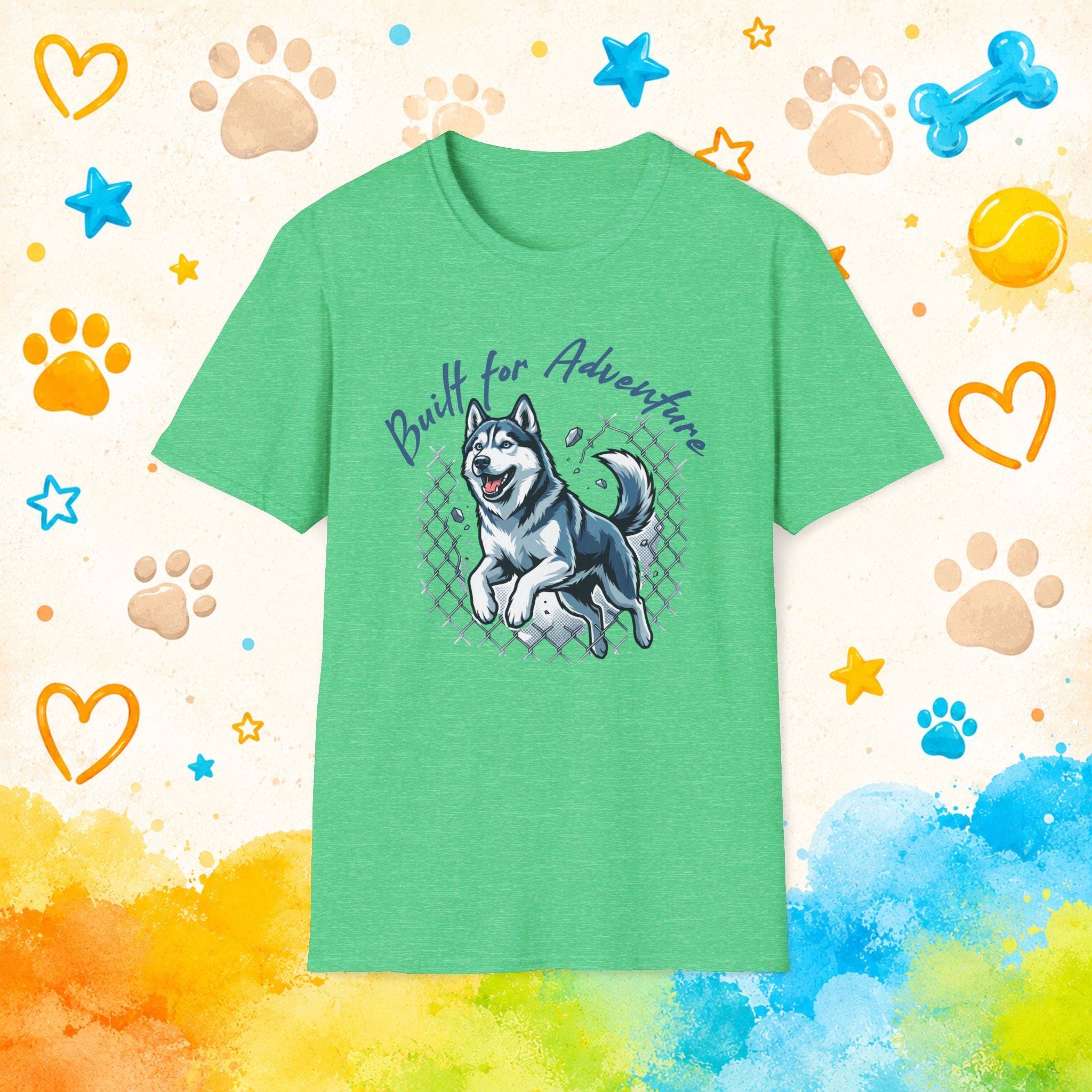 Built for Adventure | Siberian Husky Graphic T-Shirt | Funny Husky Personality Tee for Dog Lovers