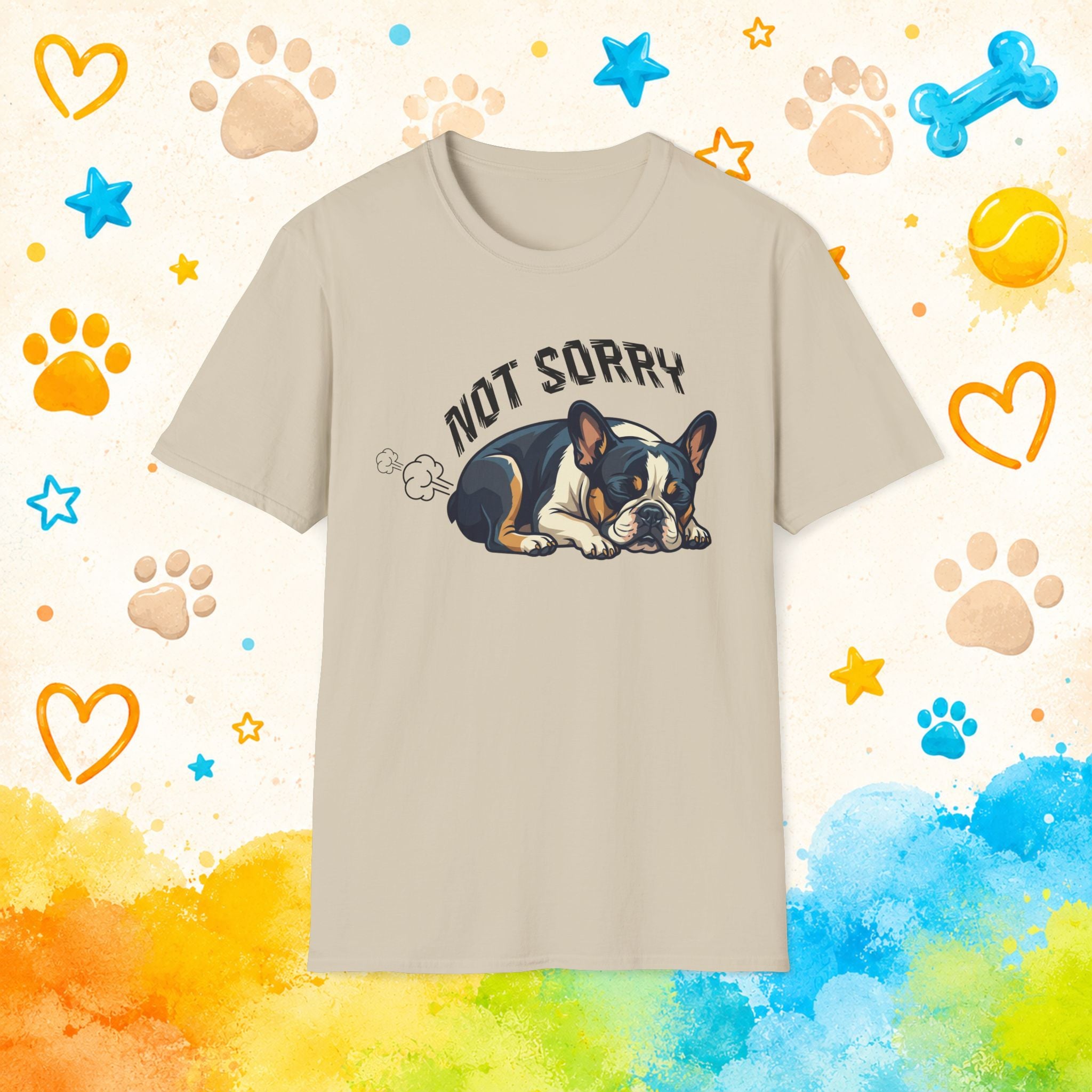 French Bulldog Not Sorry Shirt | Funny Frenchie Fart T Shirt | Cute Dog Meme Tee | Toxic French Bulldog Graphic Tee