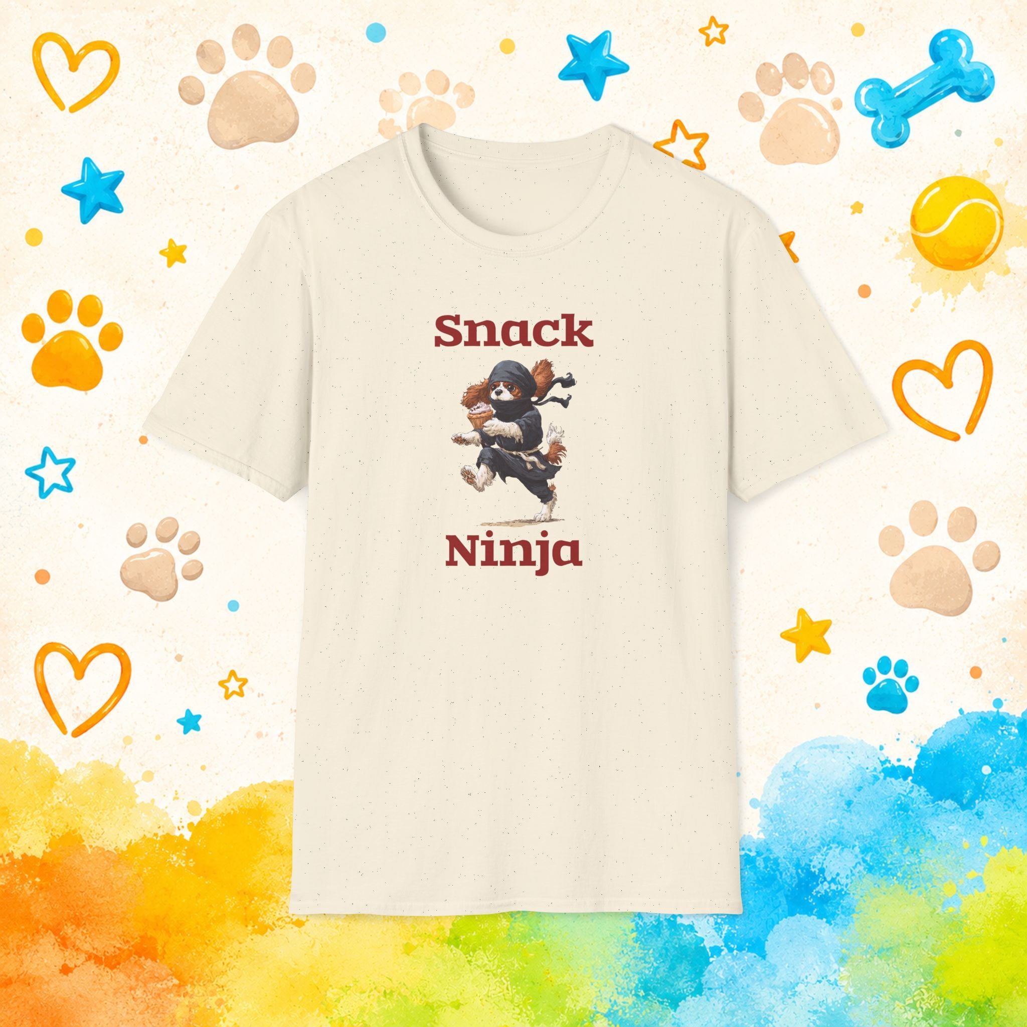 Snack Ninja Cavalier King Charles Spaniel Funny Dog T-Shirt