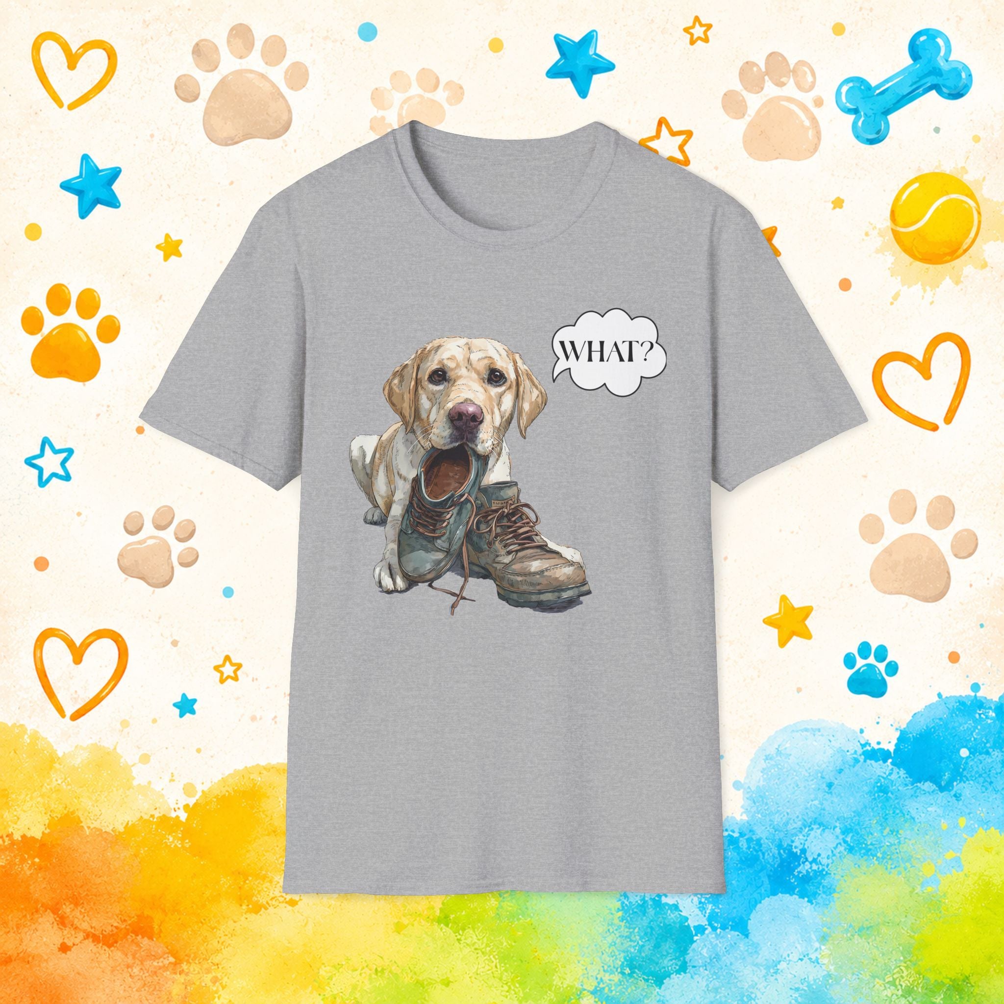 Labrador Retriever What? Funny T-Shirt – Shoe Chewer Humor Tee