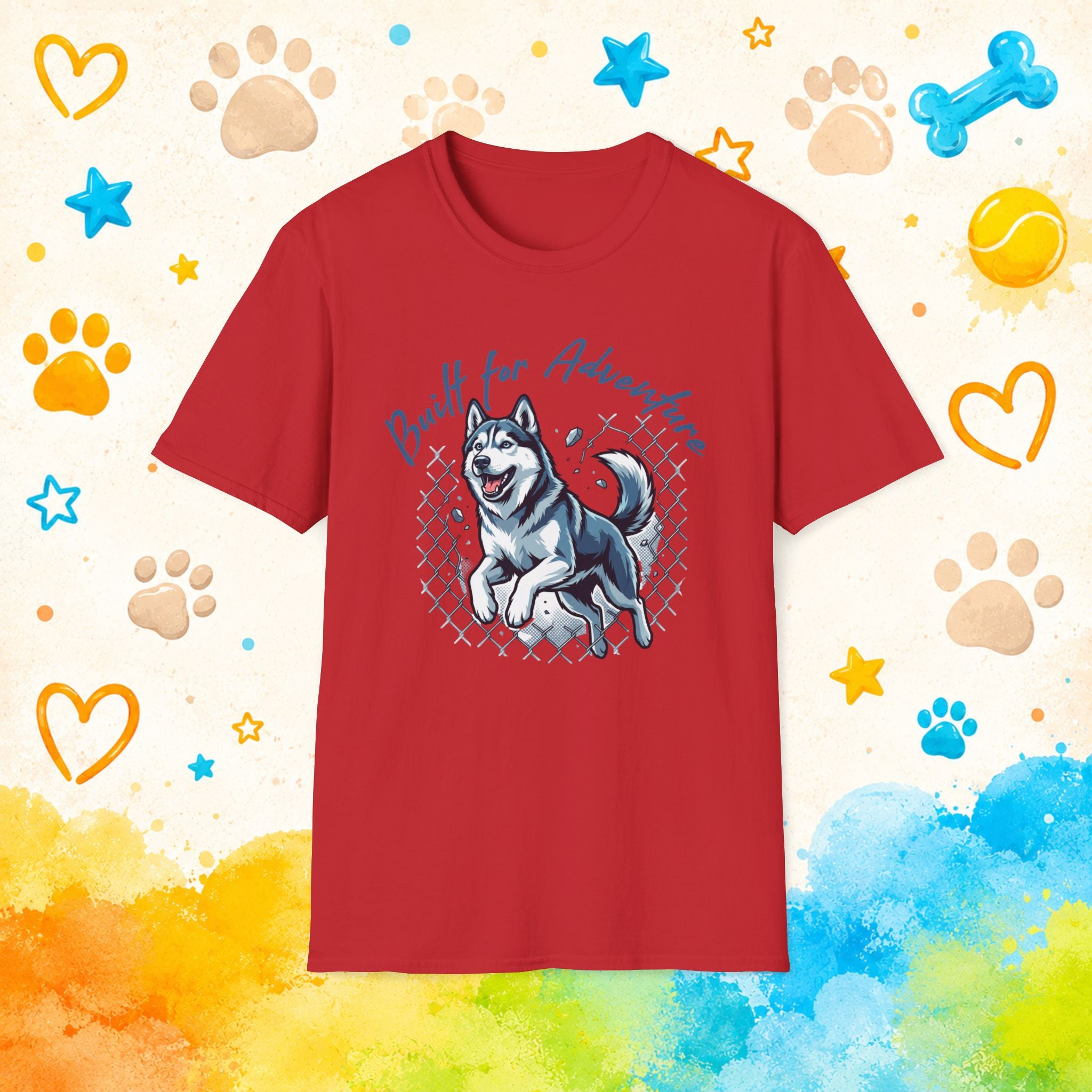 Built for Adventure | Siberian Husky Graphic T-Shirt | Funny Husky Personality Tee for Dog Lovers