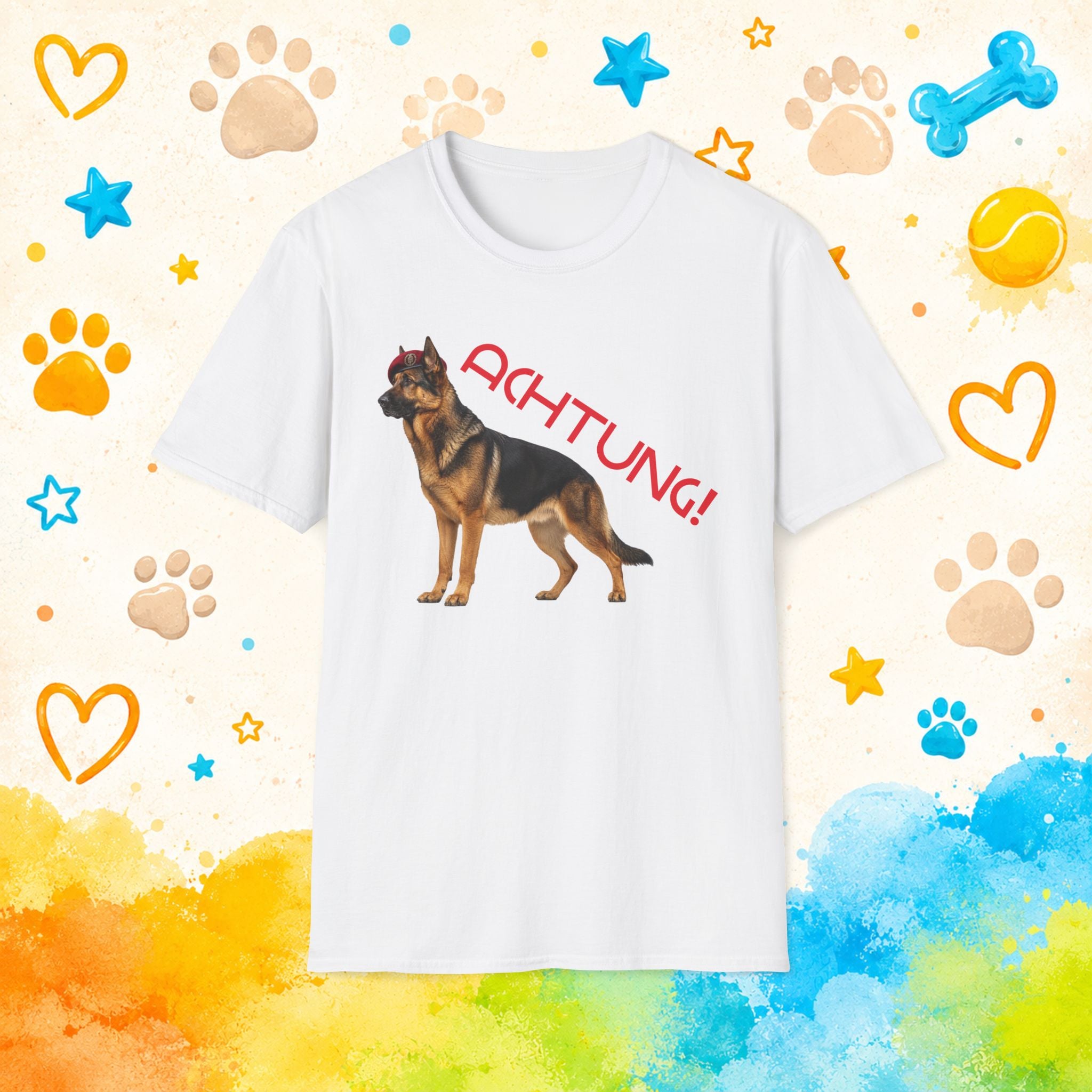 German Shepherd Achtung! T-Shirt — Police K9 Guard Dog Tee