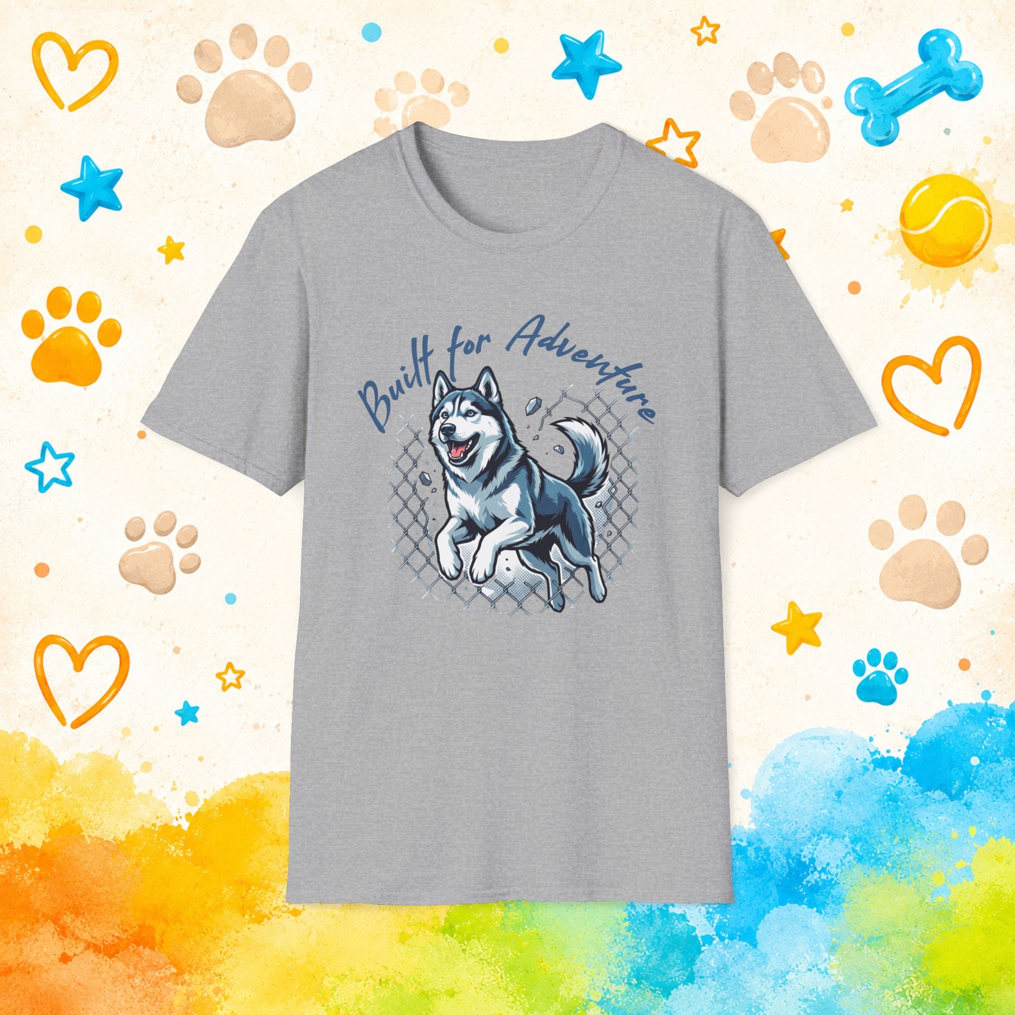 Built for Adventure | Siberian Husky Graphic T-Shirt | Funny Husky Personality Tee for Dog Lovers