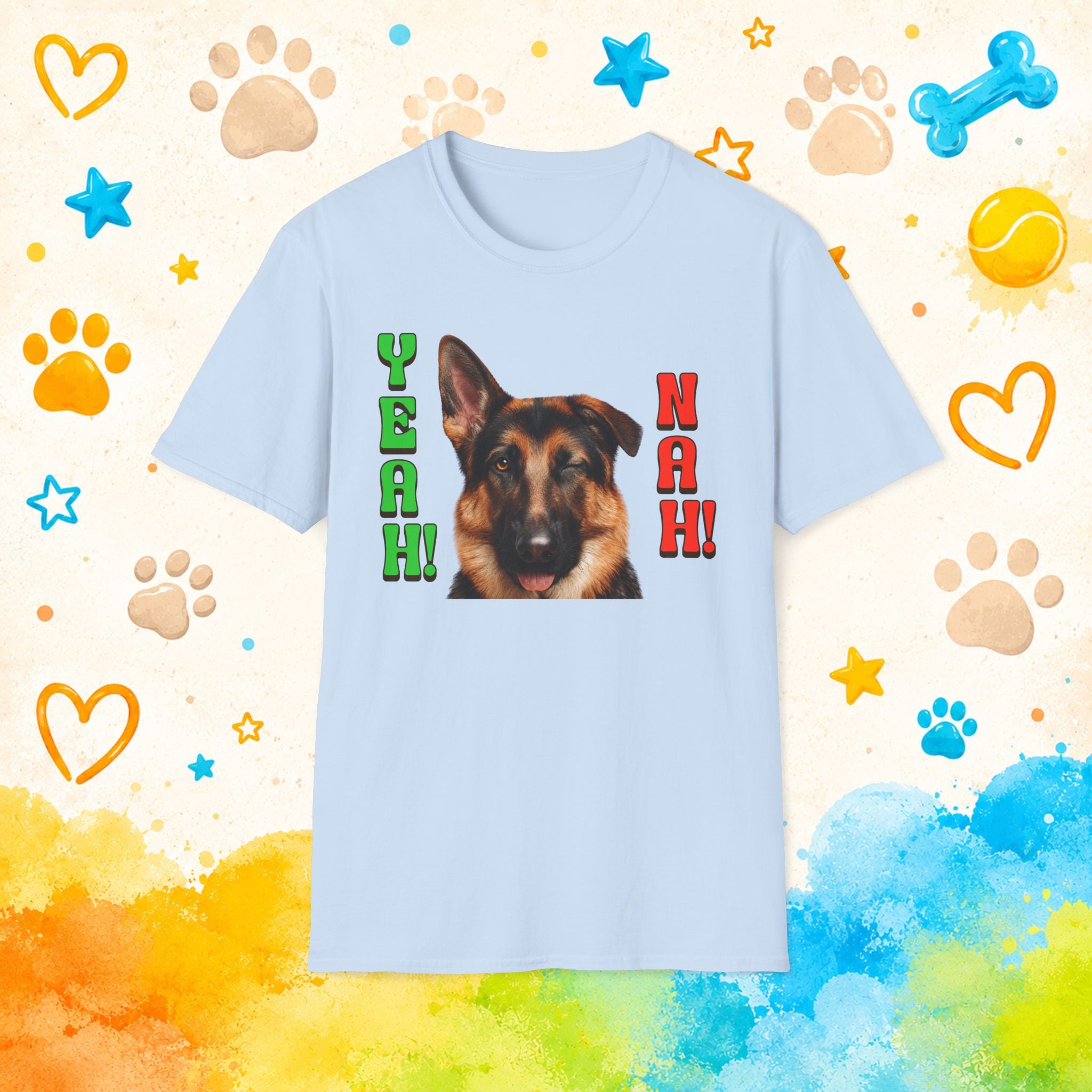 German Shepherd 'Yeah! Nah' Graphic T-Shirt