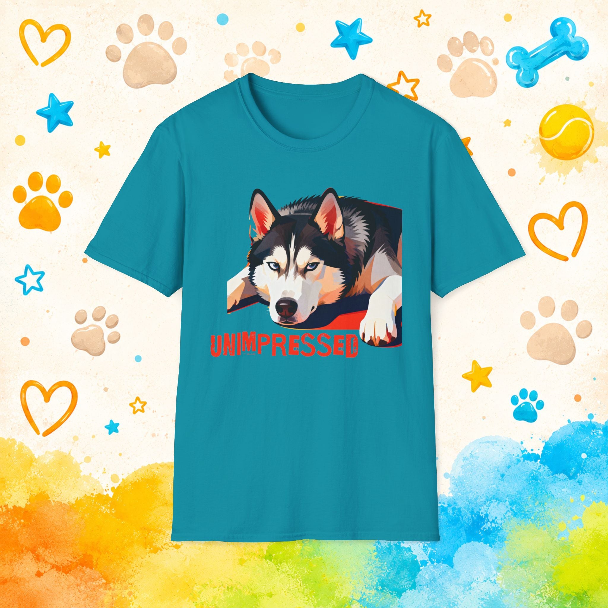 Unimpressed | Funny Siberian Husky T-Shirt | Judgmental Husky Graphic Tee for Dog Lovers
