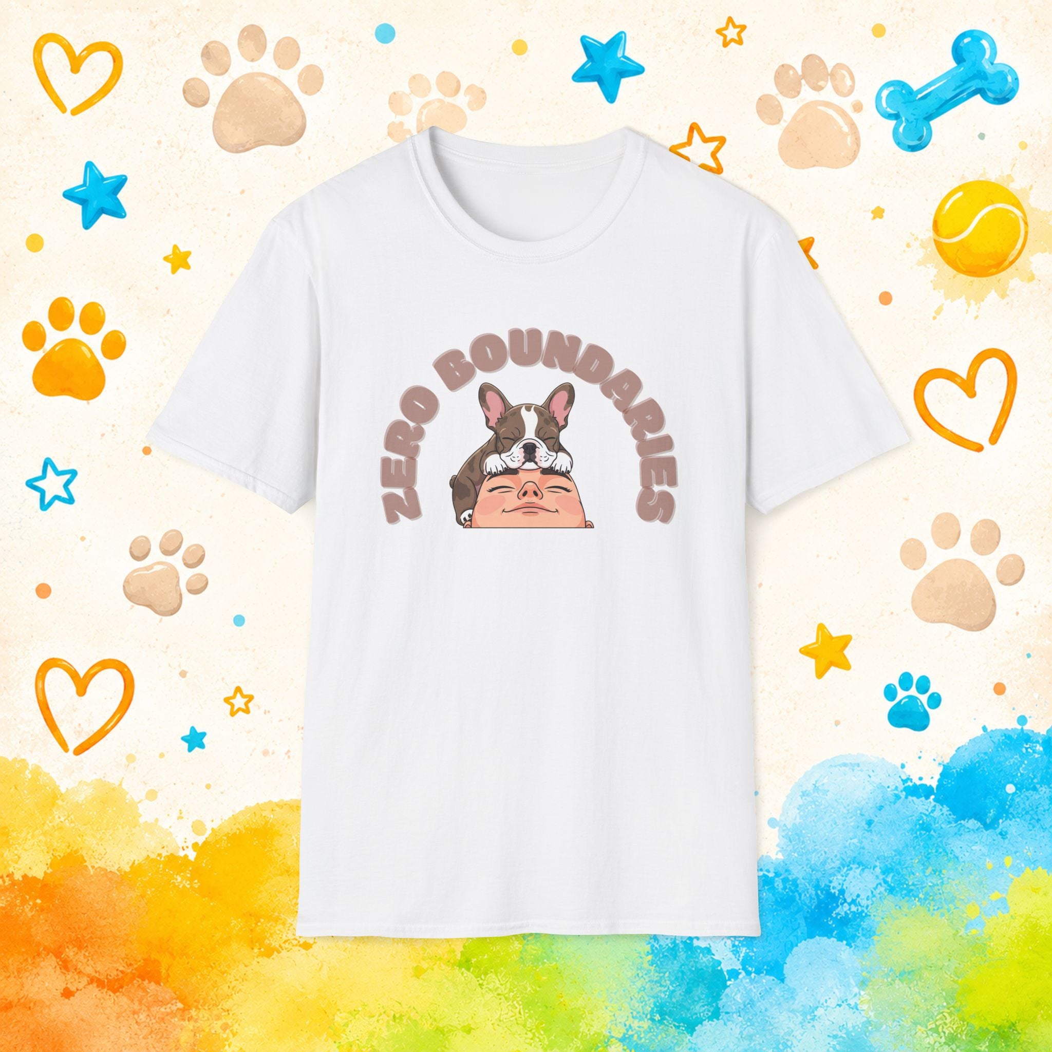 Zero Boundaries Funny French Bulldog T-Shirt – Frenchie Lover Dog Humor Tee
