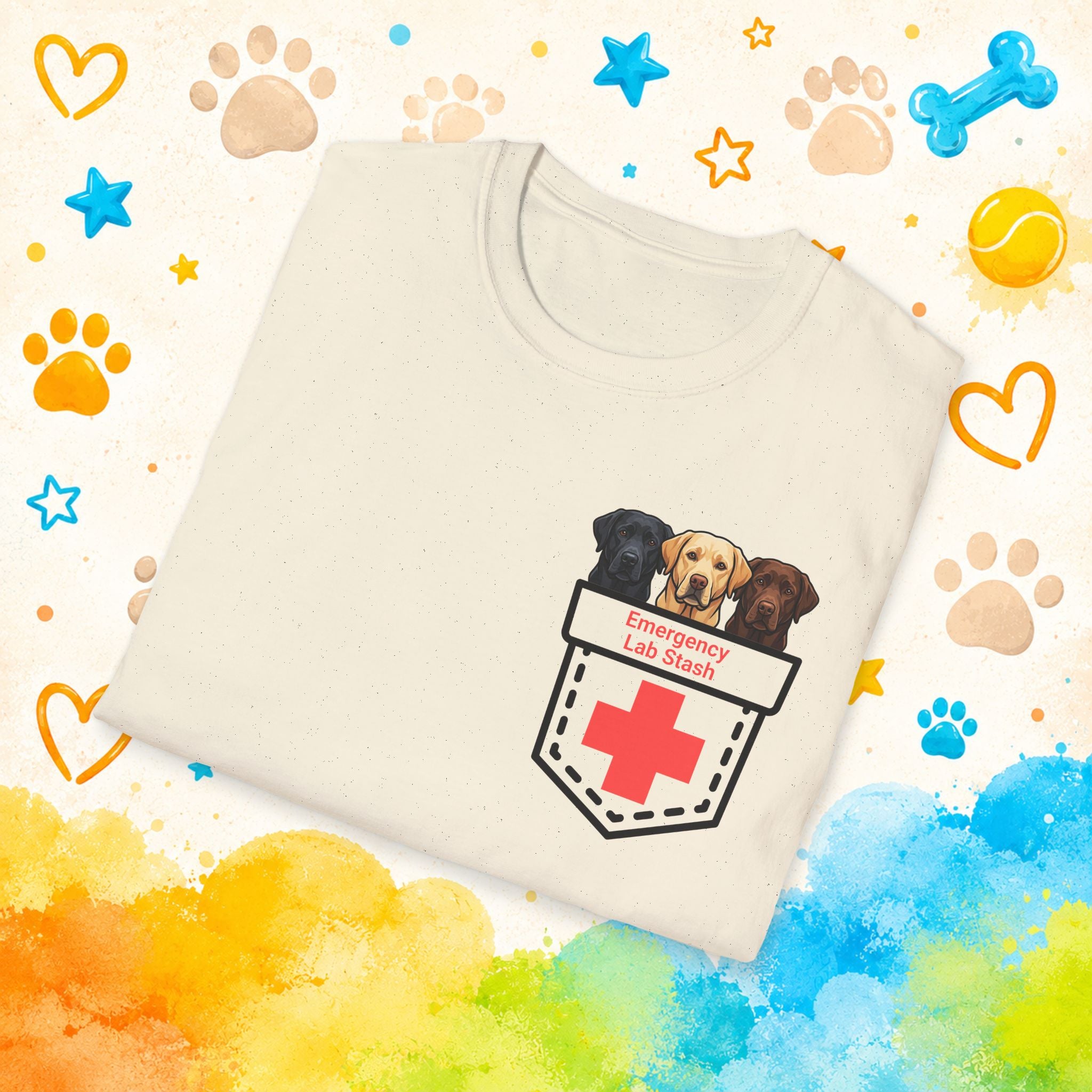 Emergency Lab Stash Funny Labrador Retriever T-Shirt – Pocket Labs Dog Lover Tee