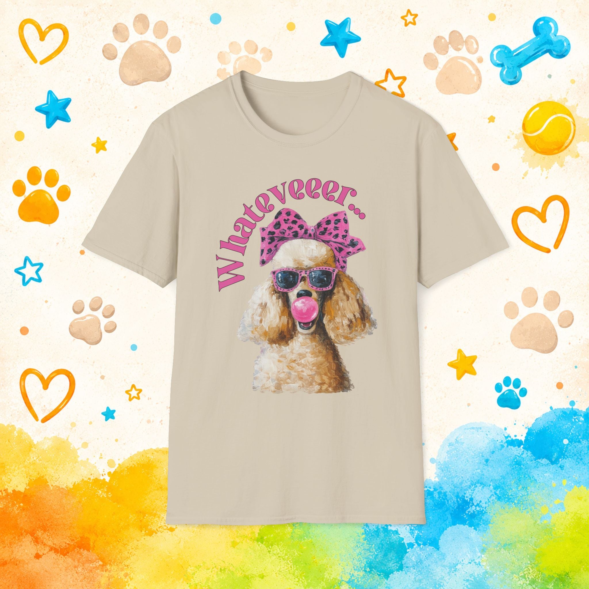 Poodle "Whatever" Sassy Bubblegum T-shirt
