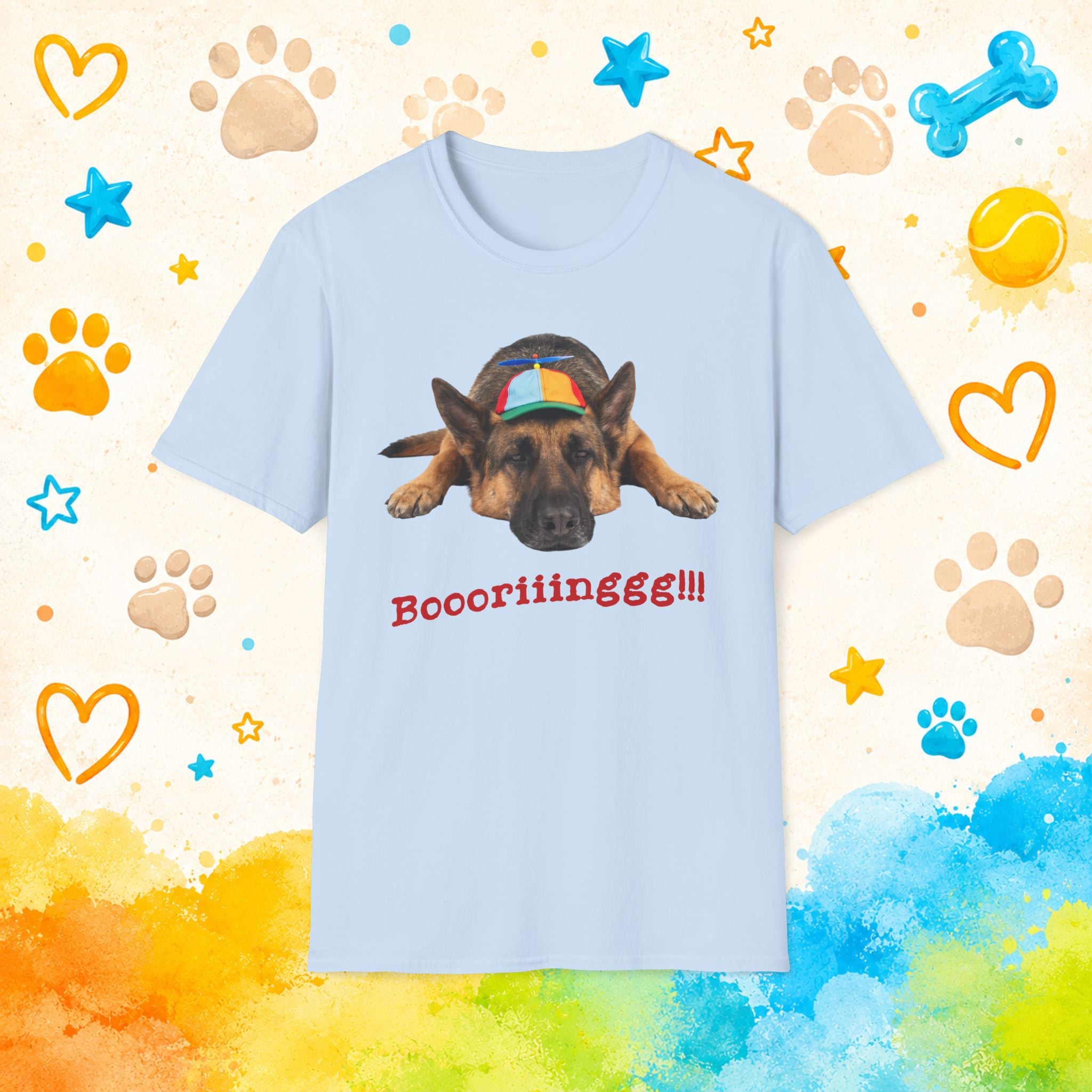 German Shepherd "Boooriinngg" T-Shirt