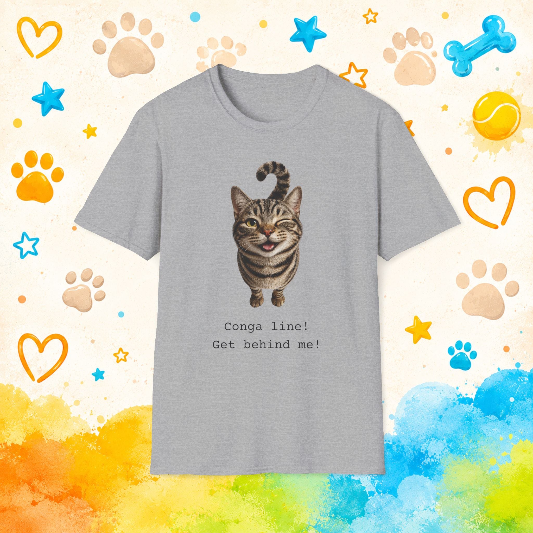 Cat Conga Line Funny T-shirt
