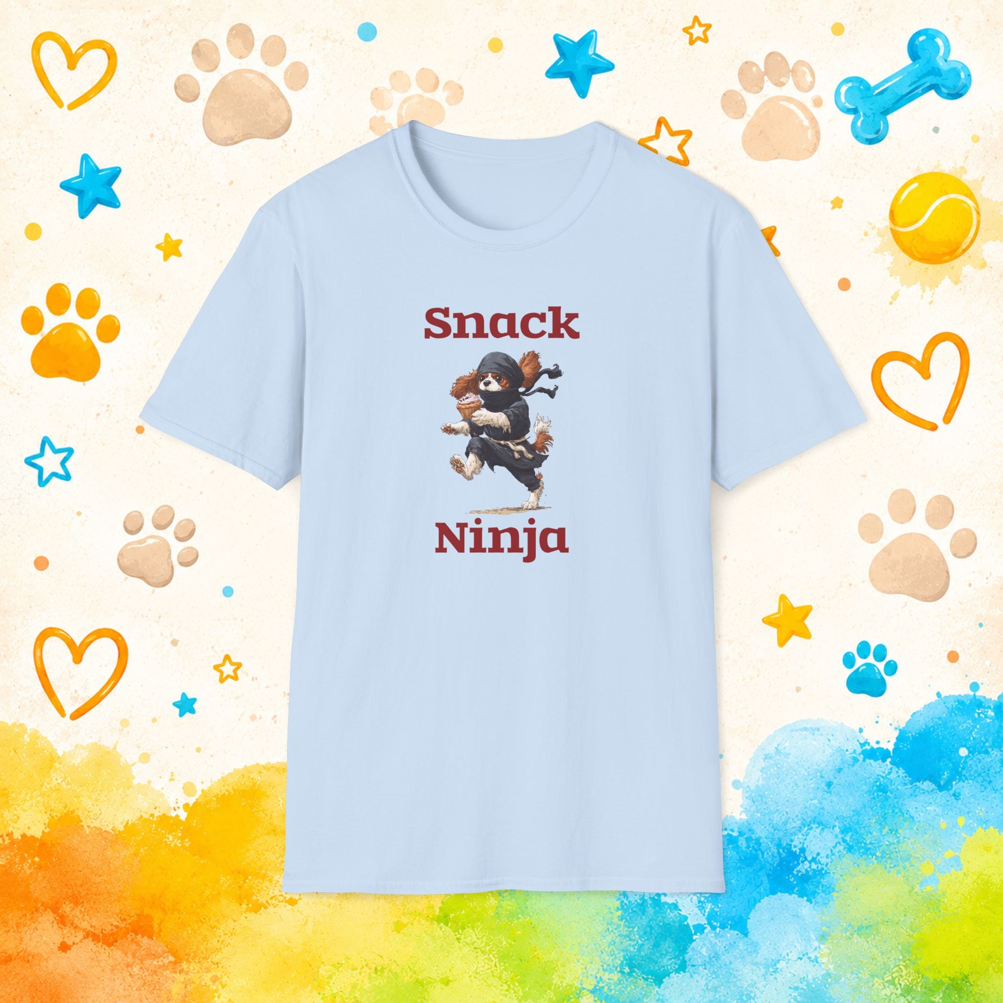 Snack Ninja Cavalier King Charles Spaniel Funny Dog T-Shirt