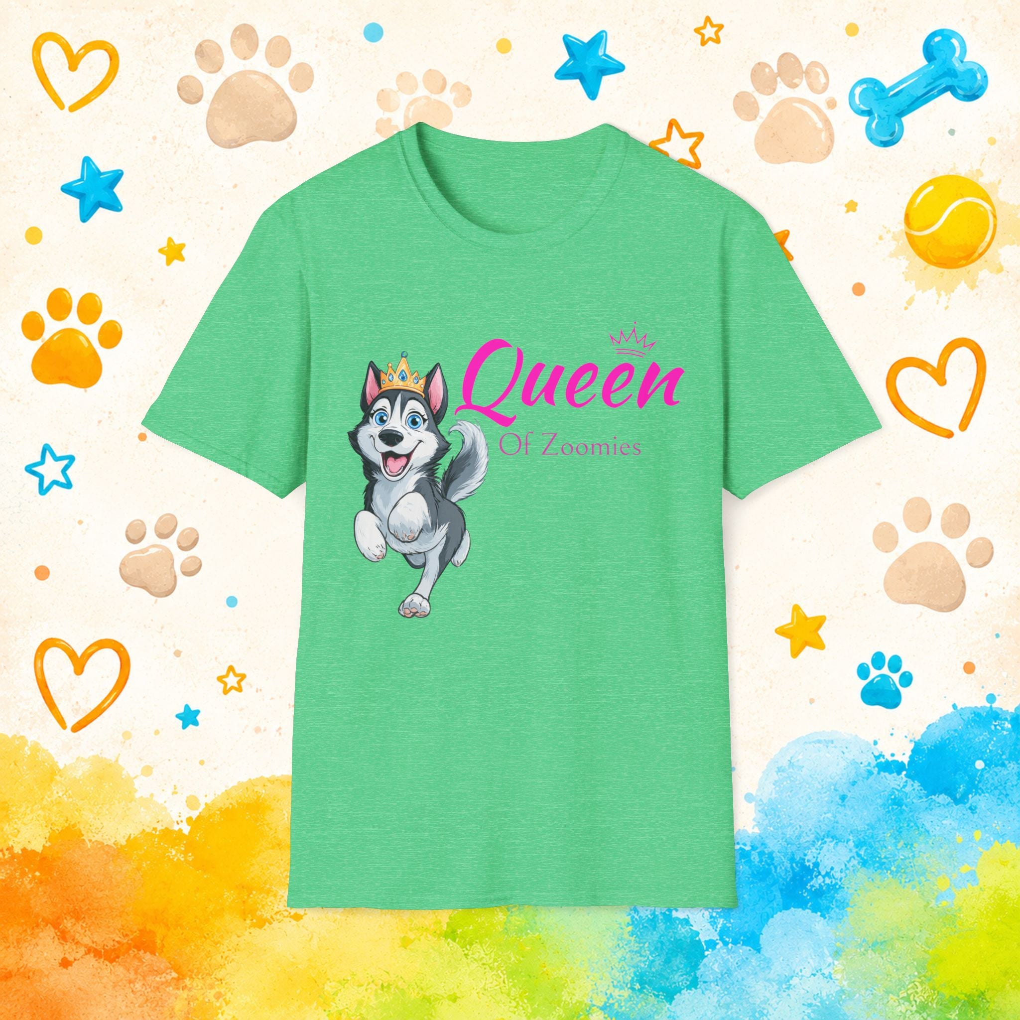 Queen of Zoomies | Funny Siberian Husky T-Shirt | Husky Personality Graphic Tee for Dog Lovers