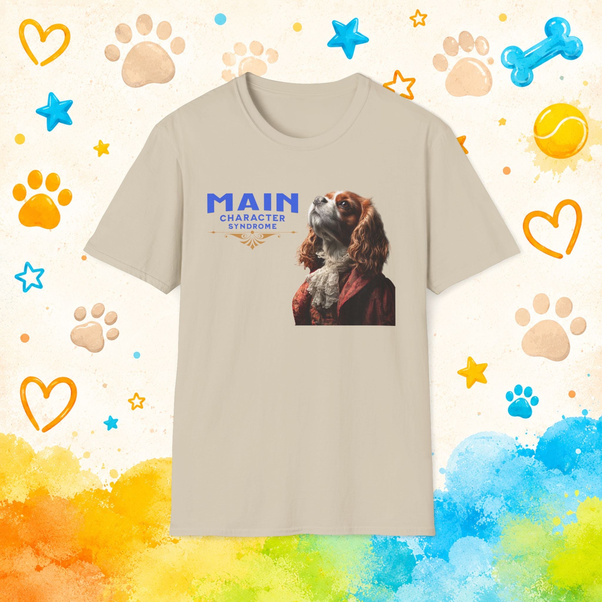 Cavalier King Charles Main Character Syndrome Funny Dog T-Shirt