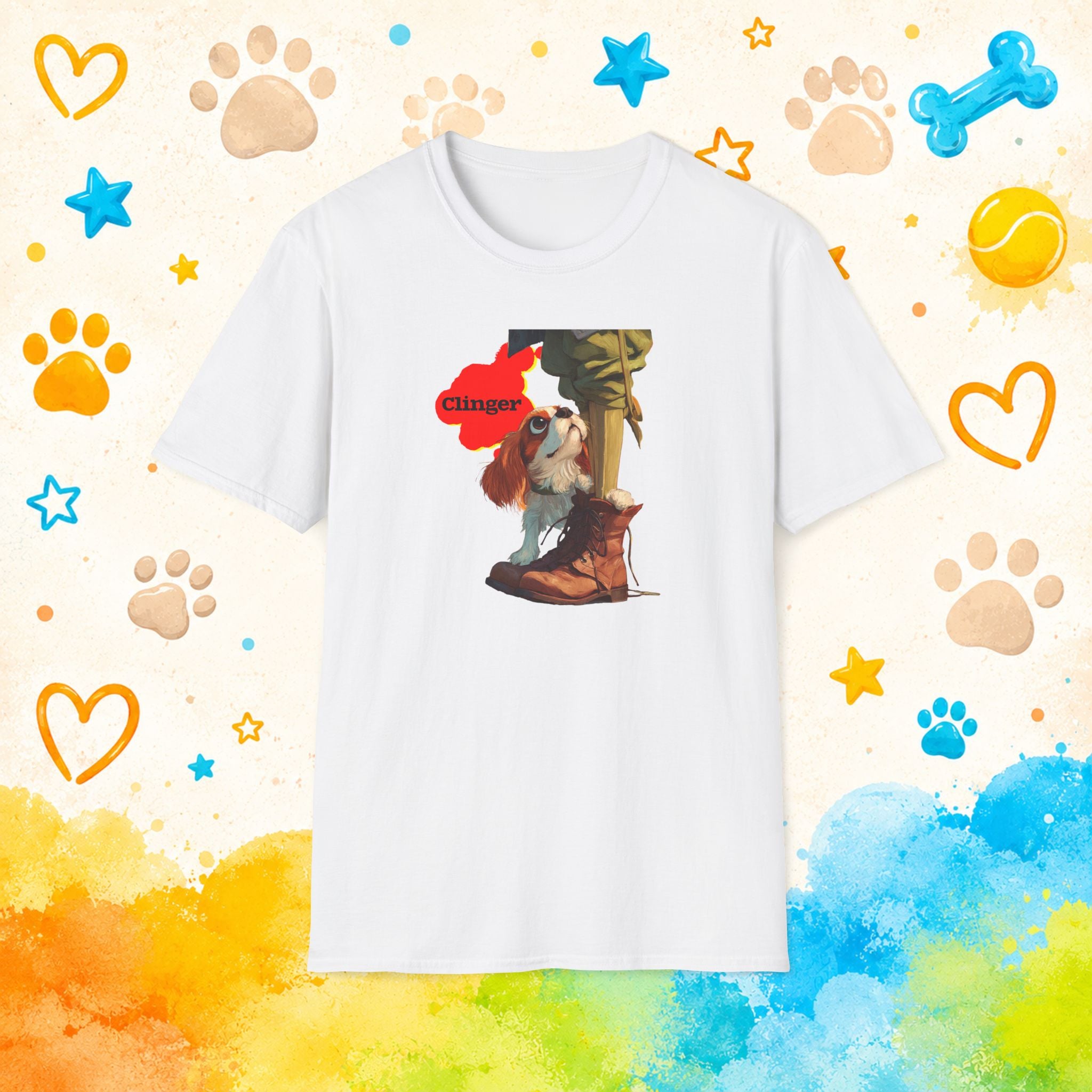 Clinger Cavalier King Charles Spaniel T-Shirt – Velcro Dog Life Funny Pet Lover Tee