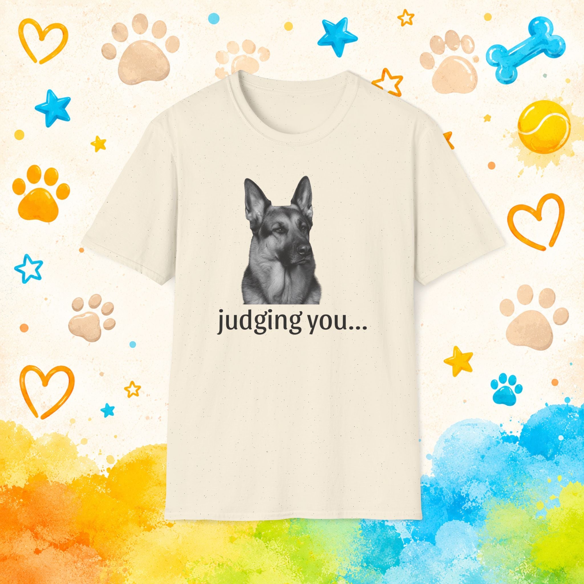 German Shepherd Judging You Funny T-shirt
