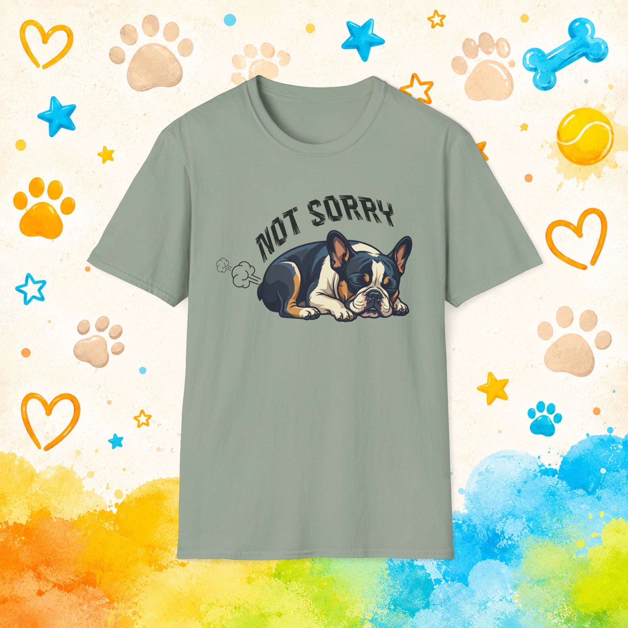 French Bulldog Not Sorry Shirt | Funny Frenchie Fart T Shirt | Cute Dog Meme Tee | Toxic French Bulldog Graphic Tee