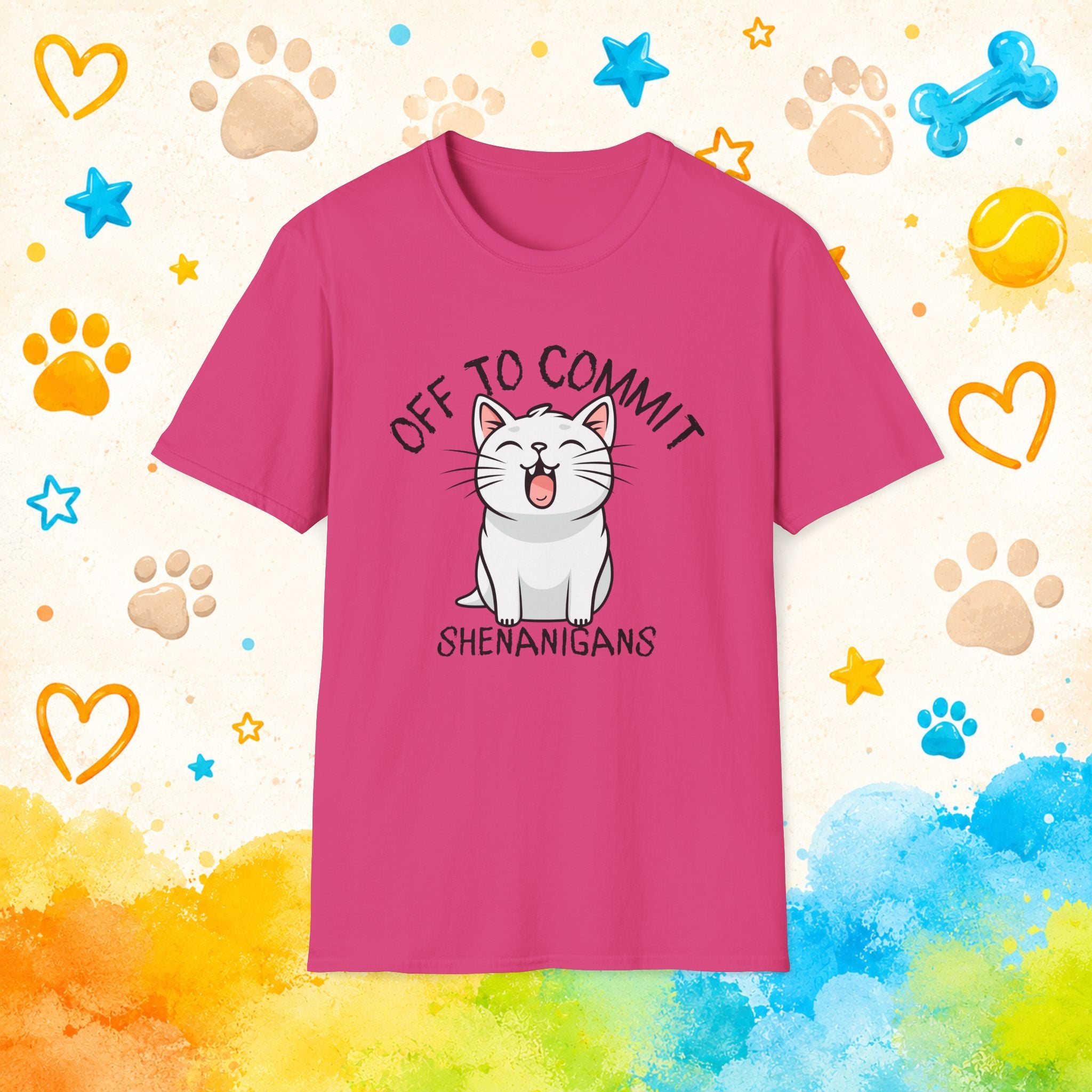 Off to Commit Shenanigans Cat T-Shirt