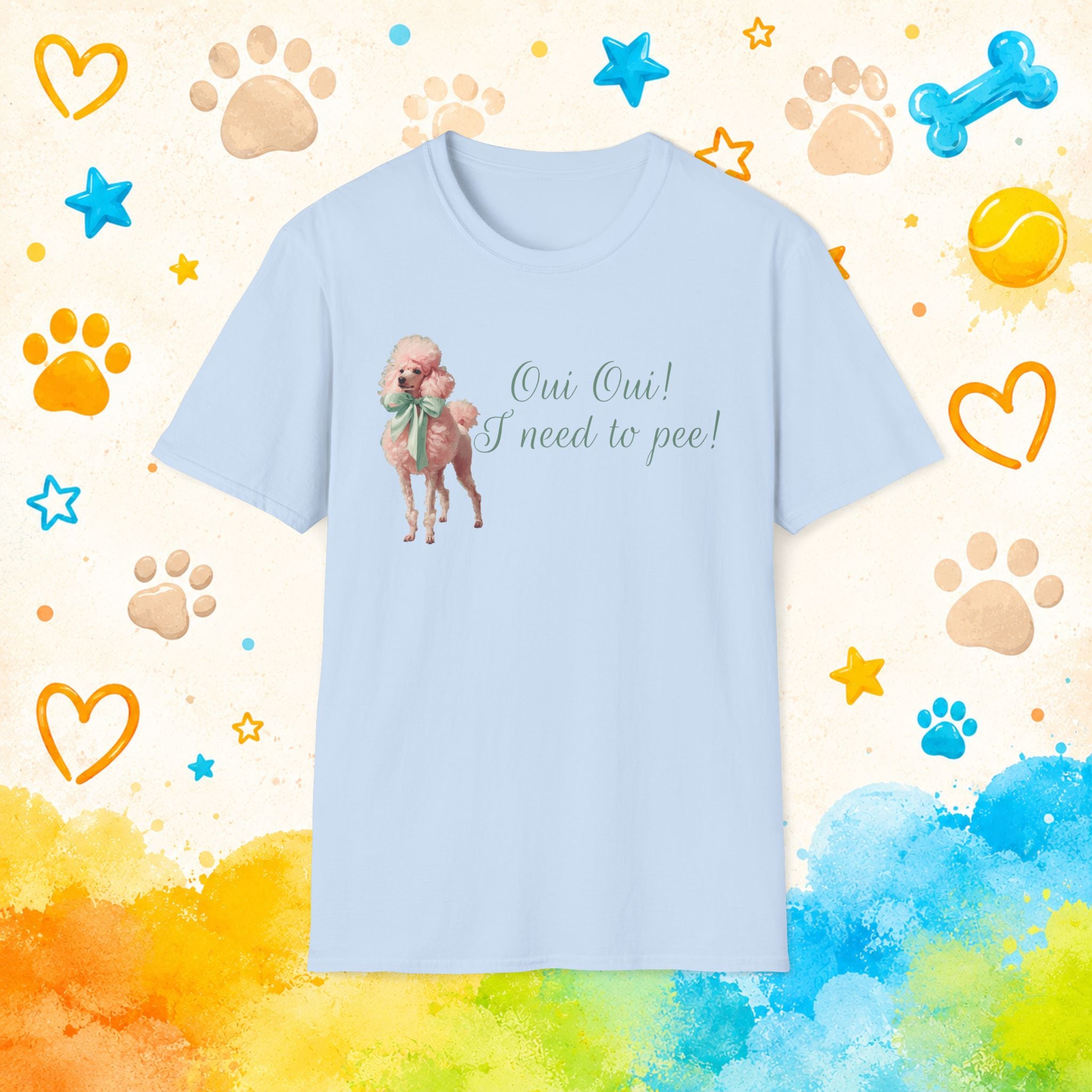 Poodle "Oui Oui! I Need to Pee!" Funny T-shirt