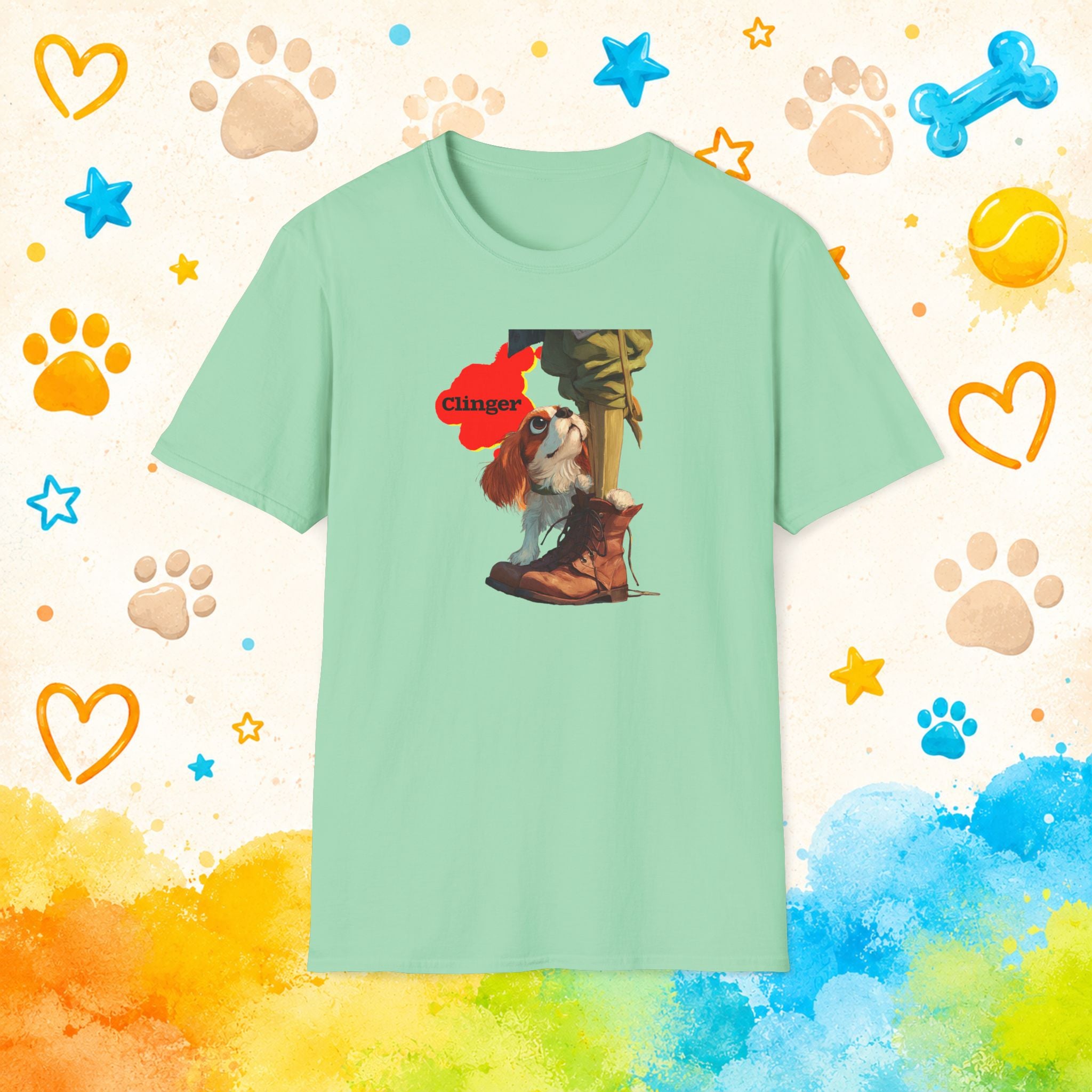 Clinger Cavalier King Charles Spaniel T-Shirt – Velcro Dog Life Funny Pet Lover Tee