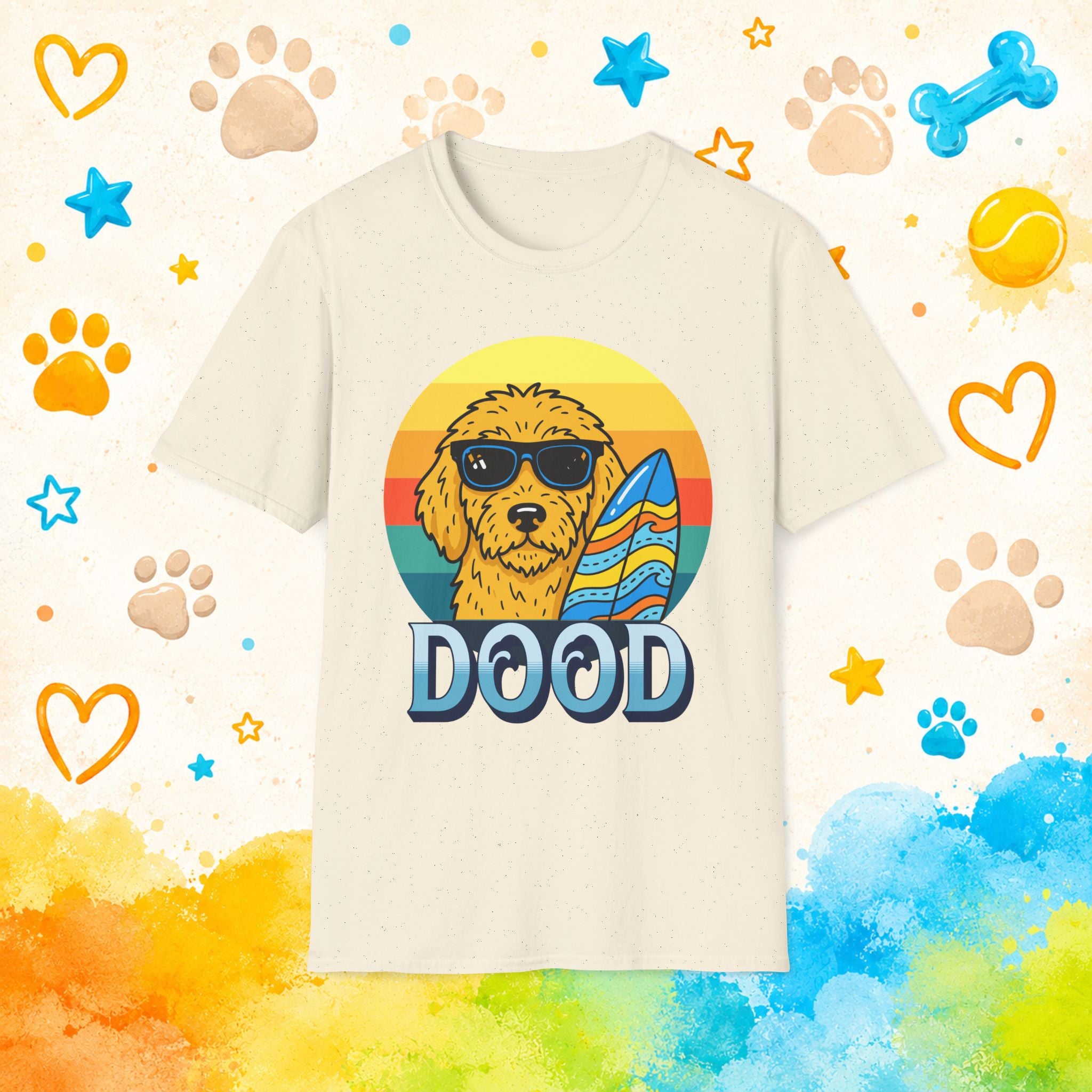 Goldendoodle Surfing Dood Funny T-Shirt
