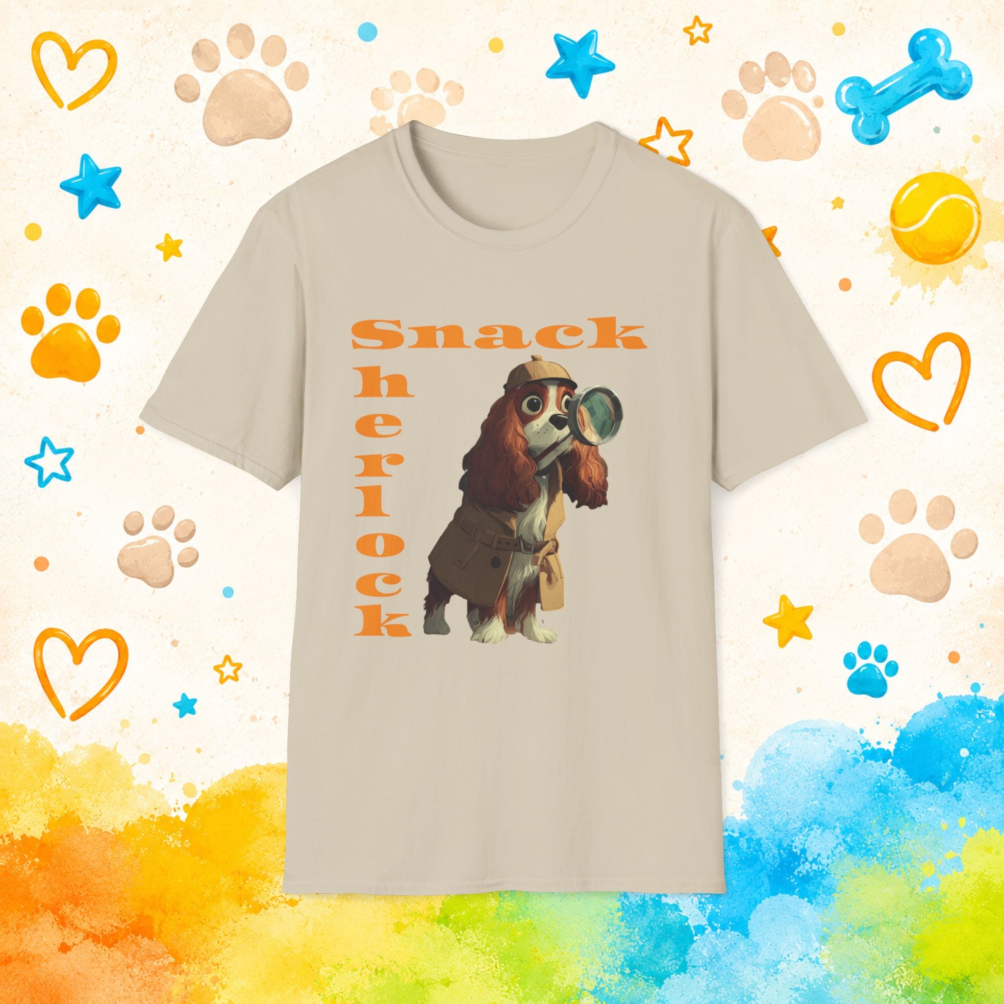 Cavalier King Charles Snack Sherlock Funny T-Shirt