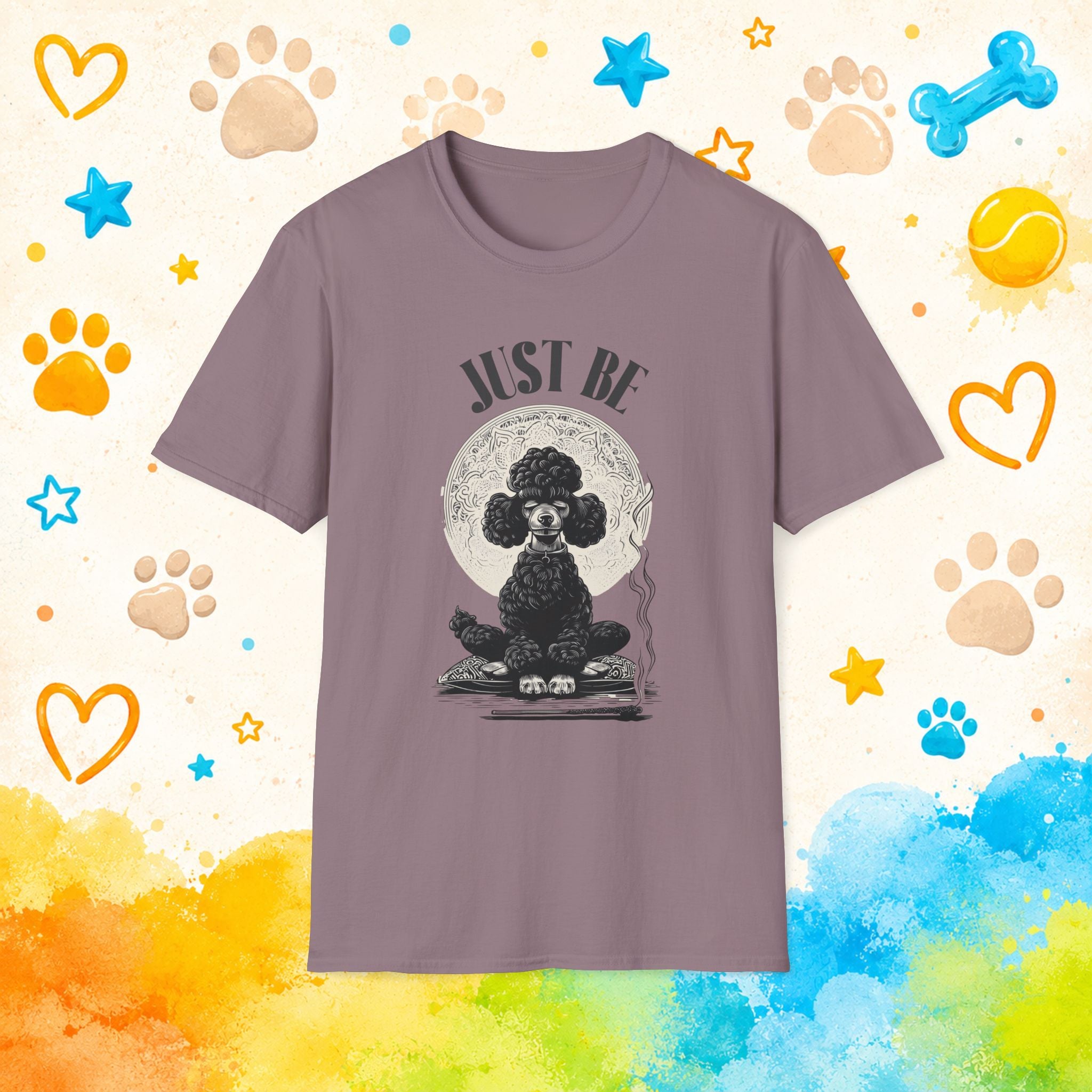 Just Be – Meditating Black Poodle Zen Graphic Design