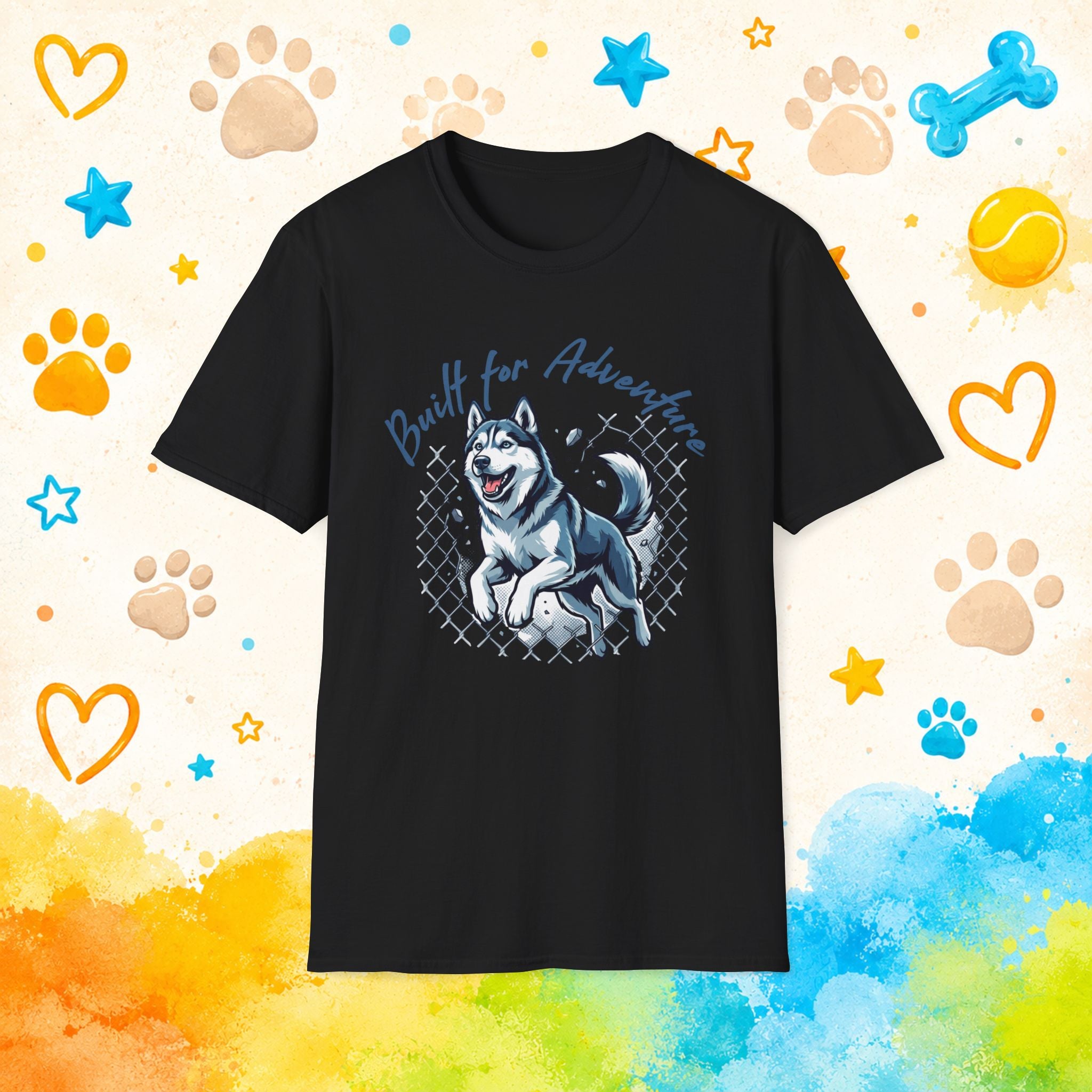 Built for Adventure | Siberian Husky Graphic T-Shirt | Funny Husky Personality Tee for Dog Lovers