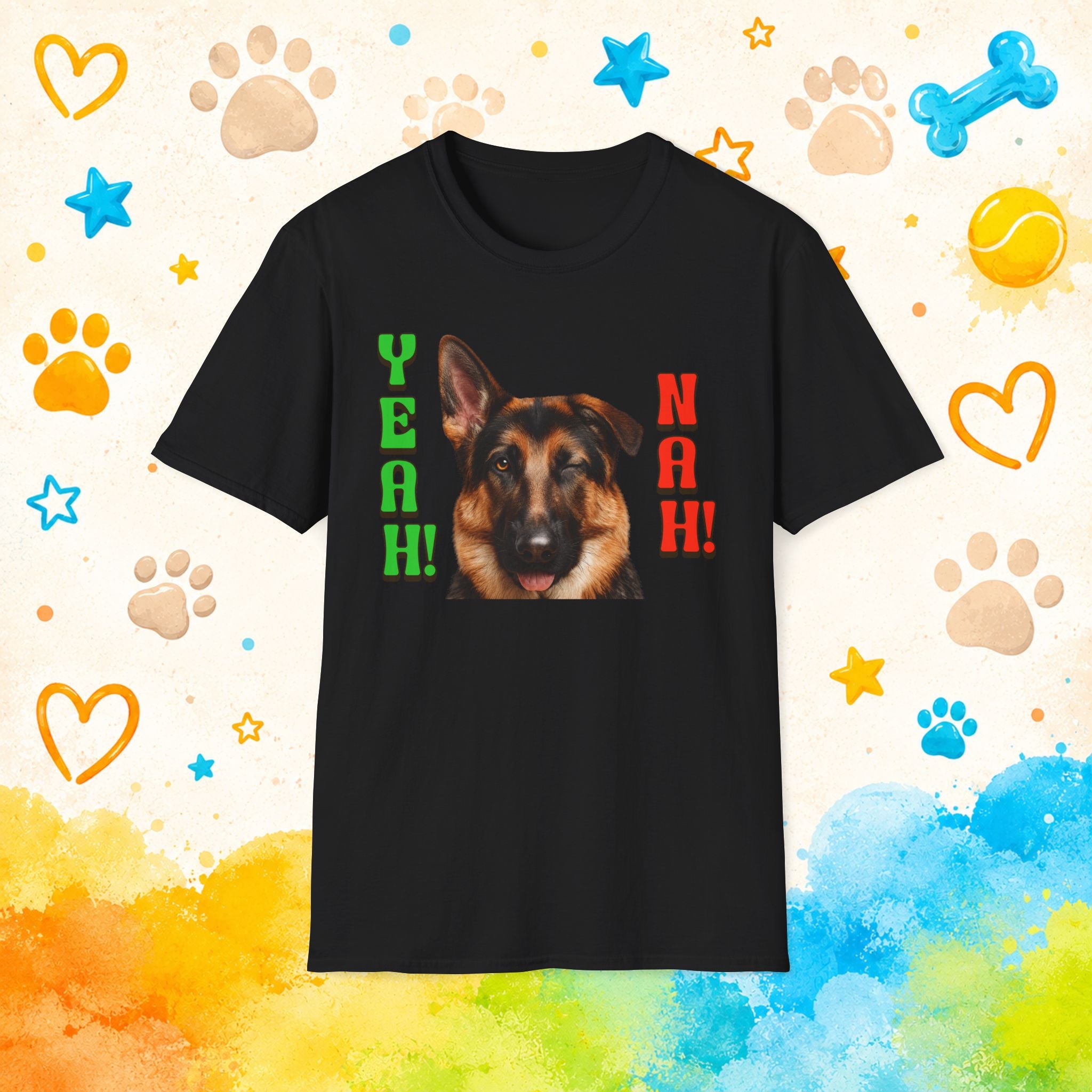 German Shepherd 'Yeah! Nah' Graphic T-Shirt
