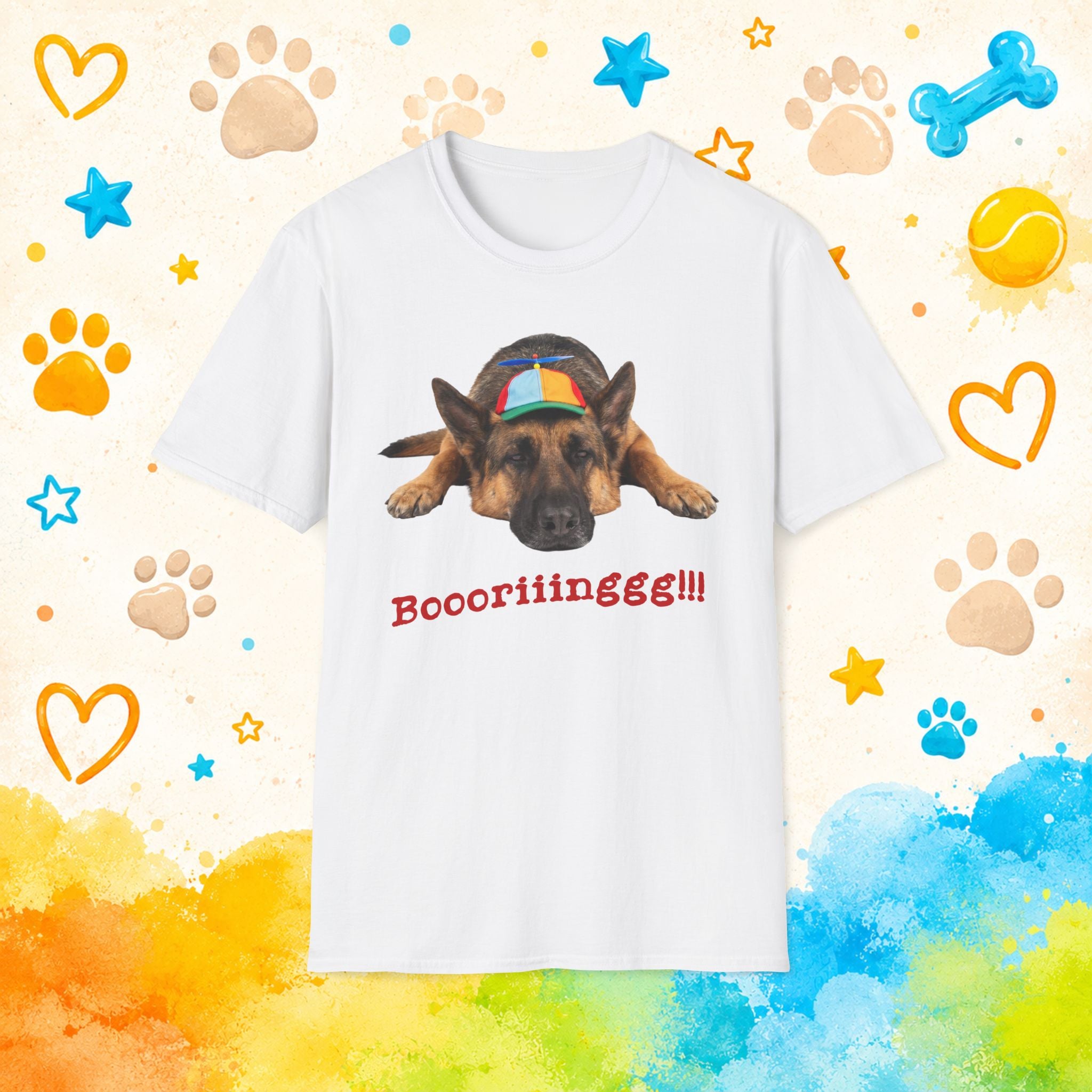 German Shepherd "Boooriinngg" T-Shirt