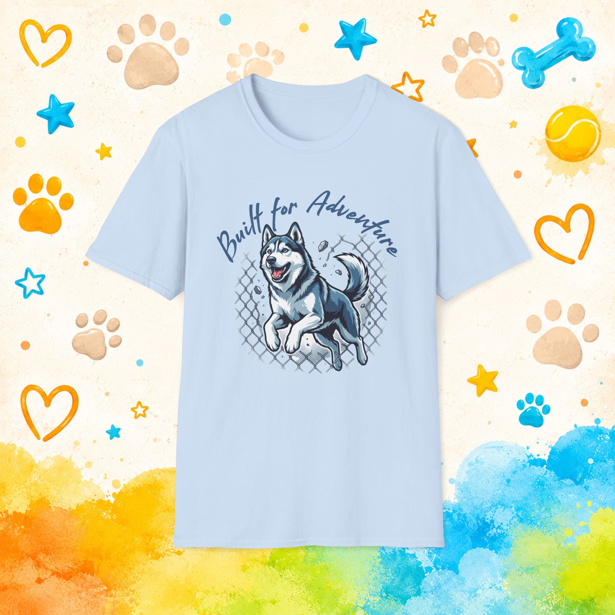 Built for Adventure | Siberian Husky Graphic T-Shirt | Funny Husky Personality Tee for Dog Lovers