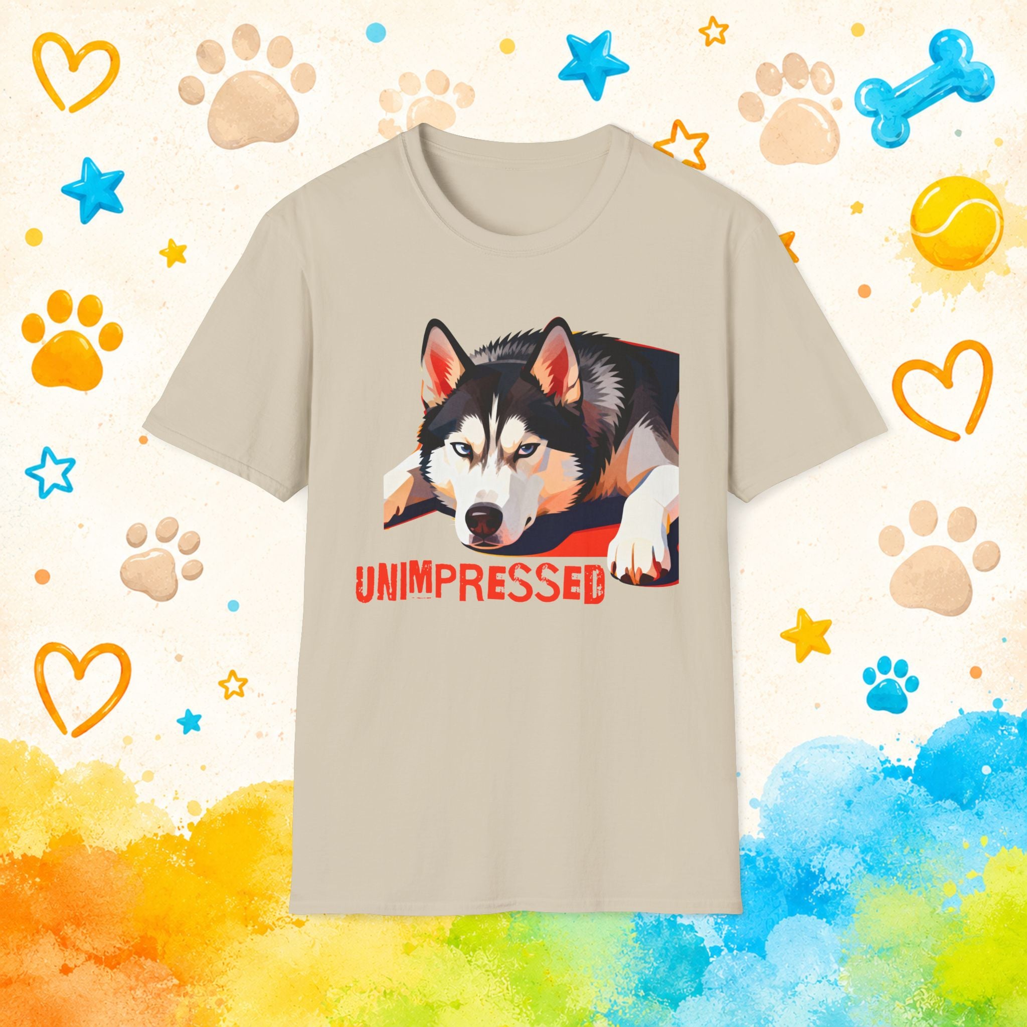 Unimpressed | Funny Siberian Husky T-Shirt | Judgmental Husky Graphic Tee for Dog Lovers