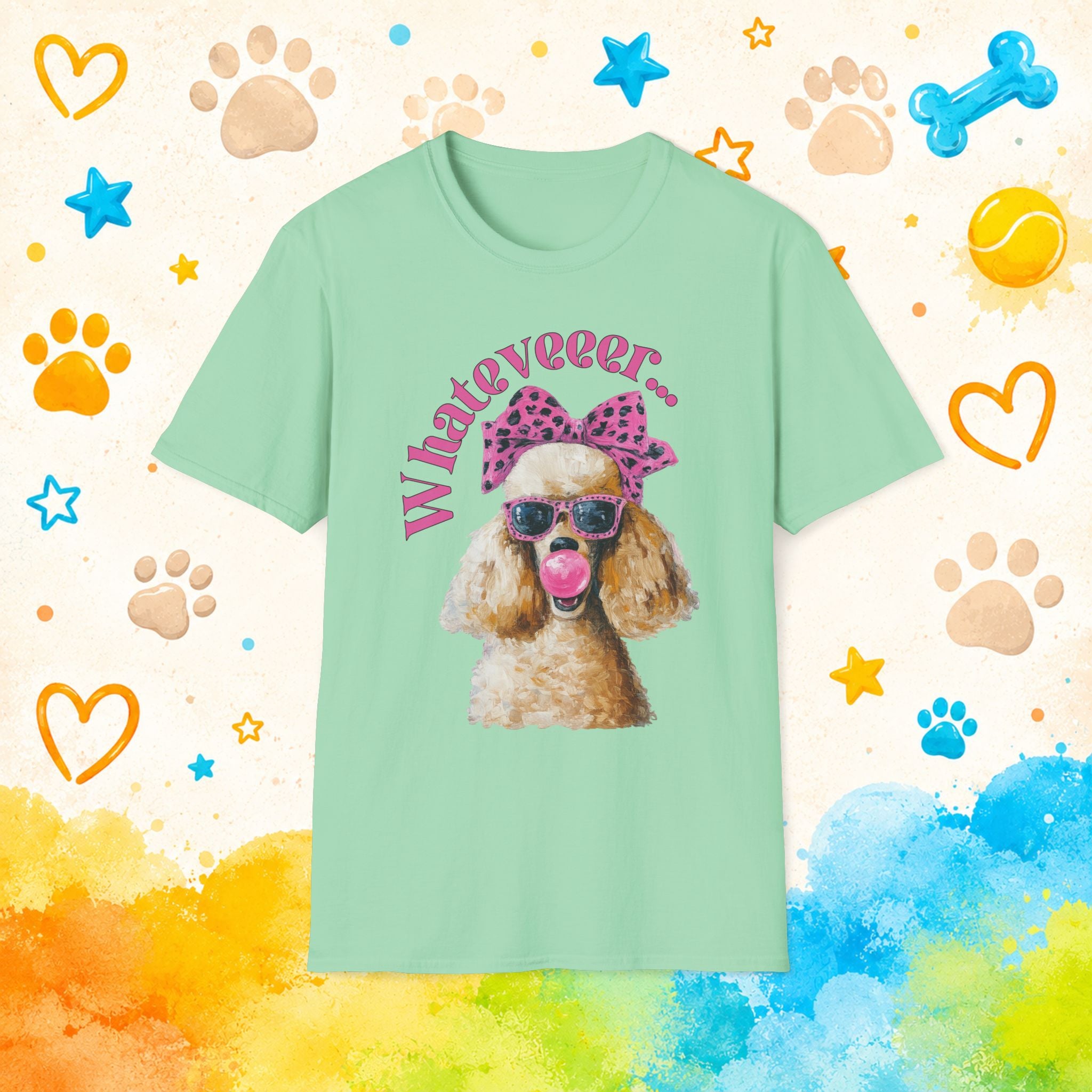 Poodle "Whatever" Sassy Bubblegum T-shirt