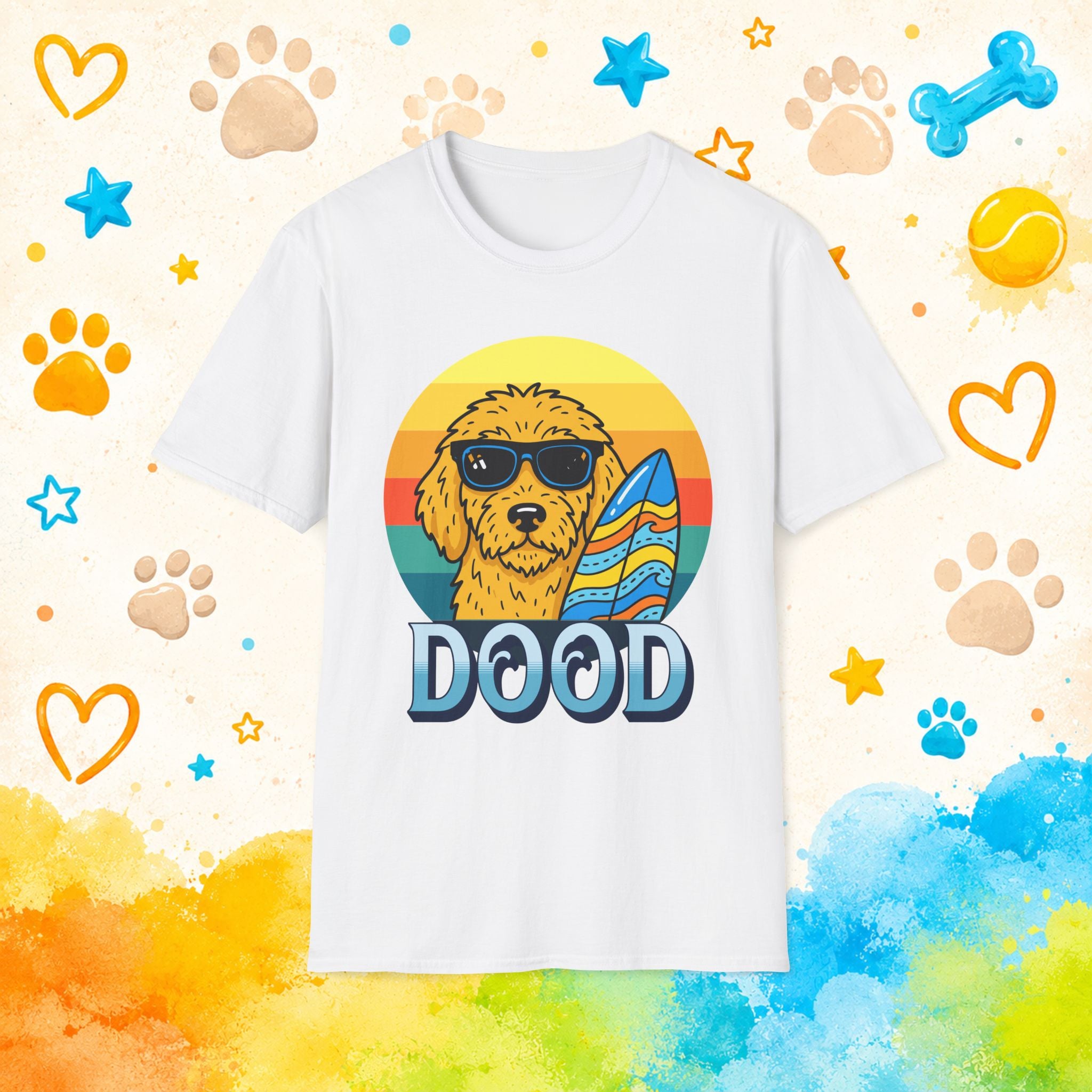 Goldendoodle Surfing Dood Funny T-Shirt