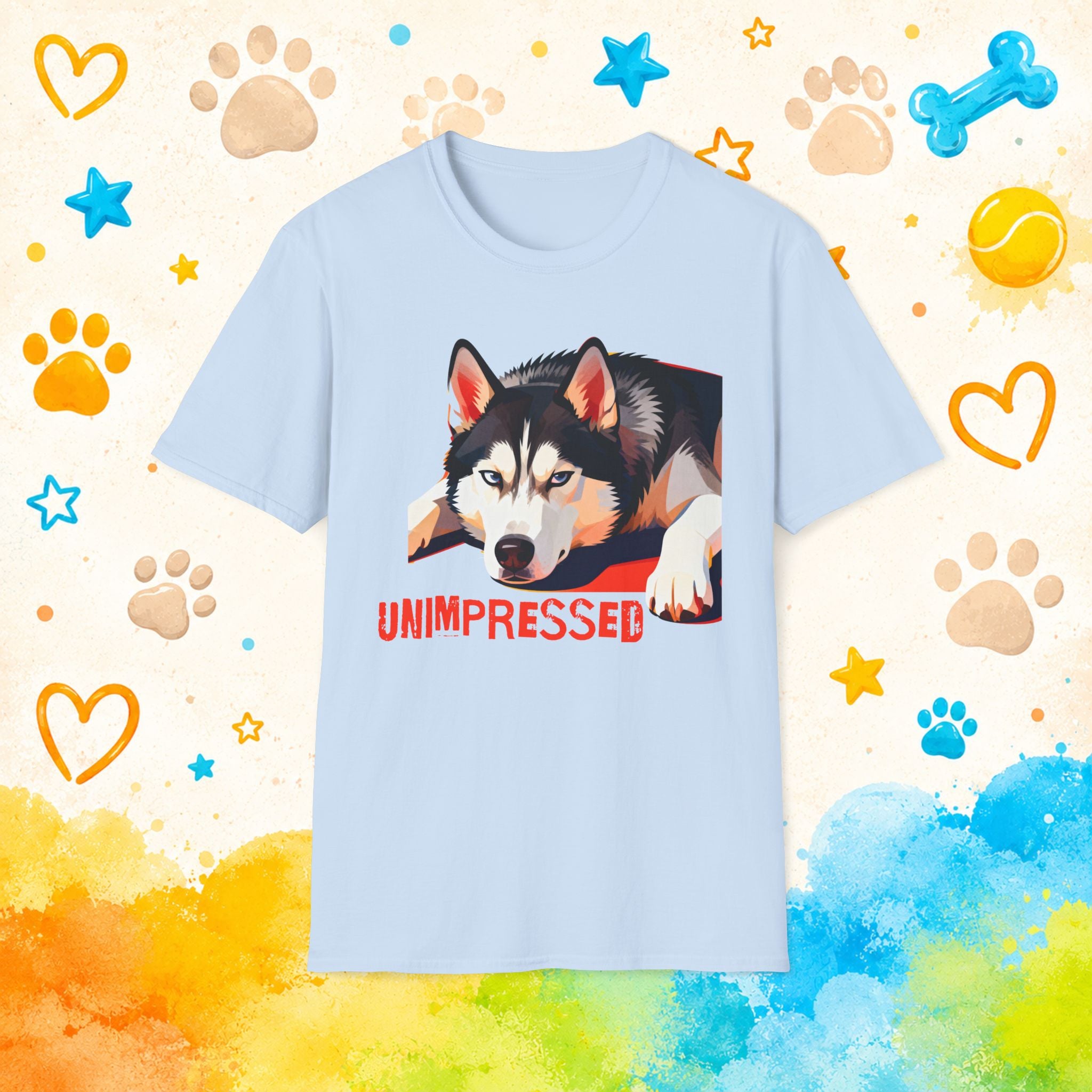 Unimpressed | Funny Siberian Husky T-Shirt | Judgmental Husky Graphic Tee for Dog Lovers