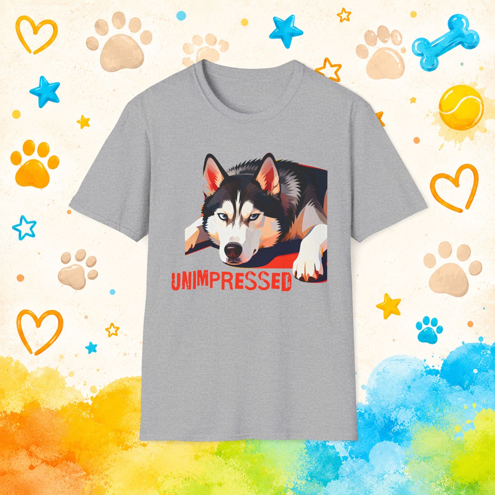 Unimpressed | Funny Siberian Husky T-Shirt | Judgmental Husky Graphic Tee for Dog Lovers