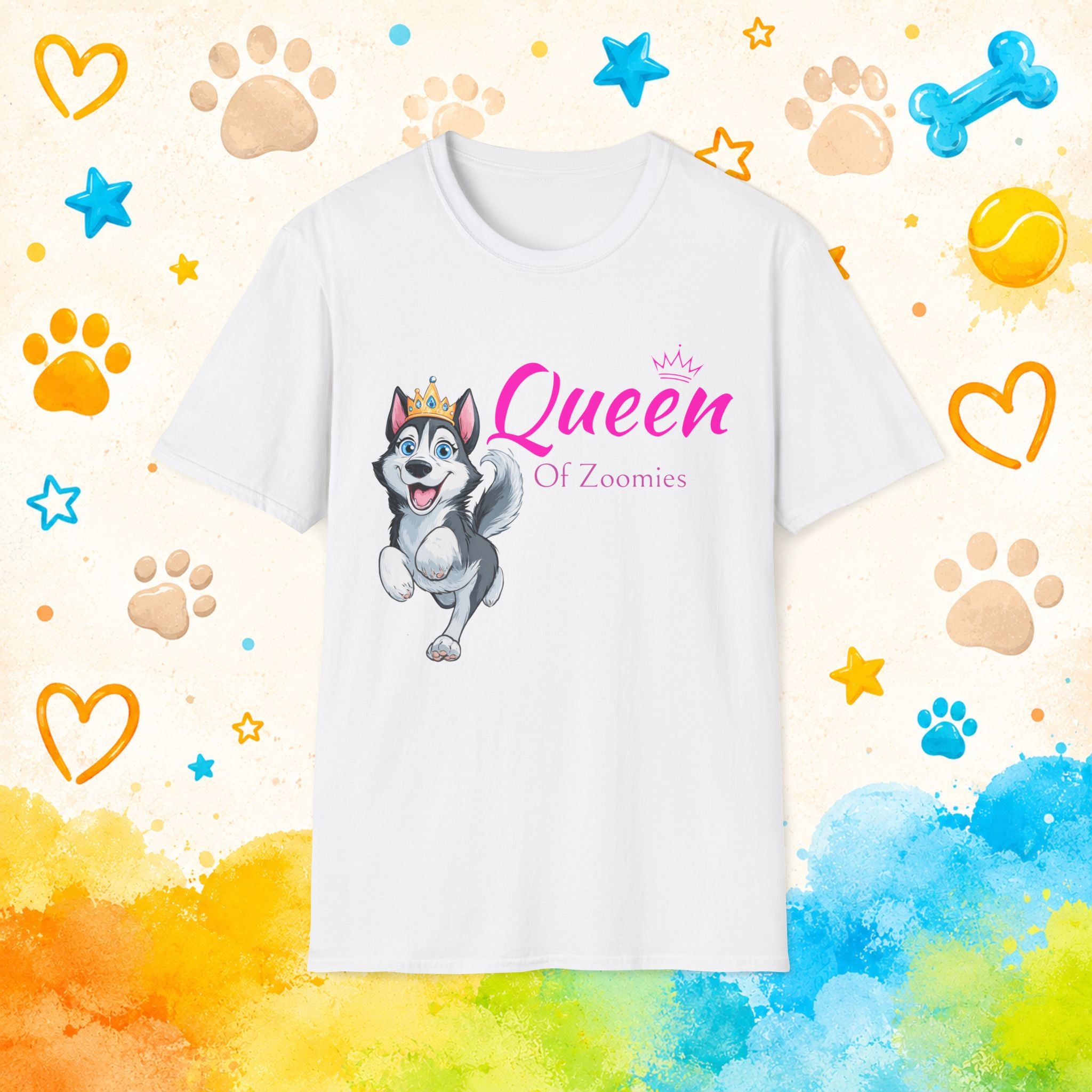 Queen of Zoomies | Funny Siberian Husky T-Shirt | Husky Personality Graphic Tee for Dog Lovers